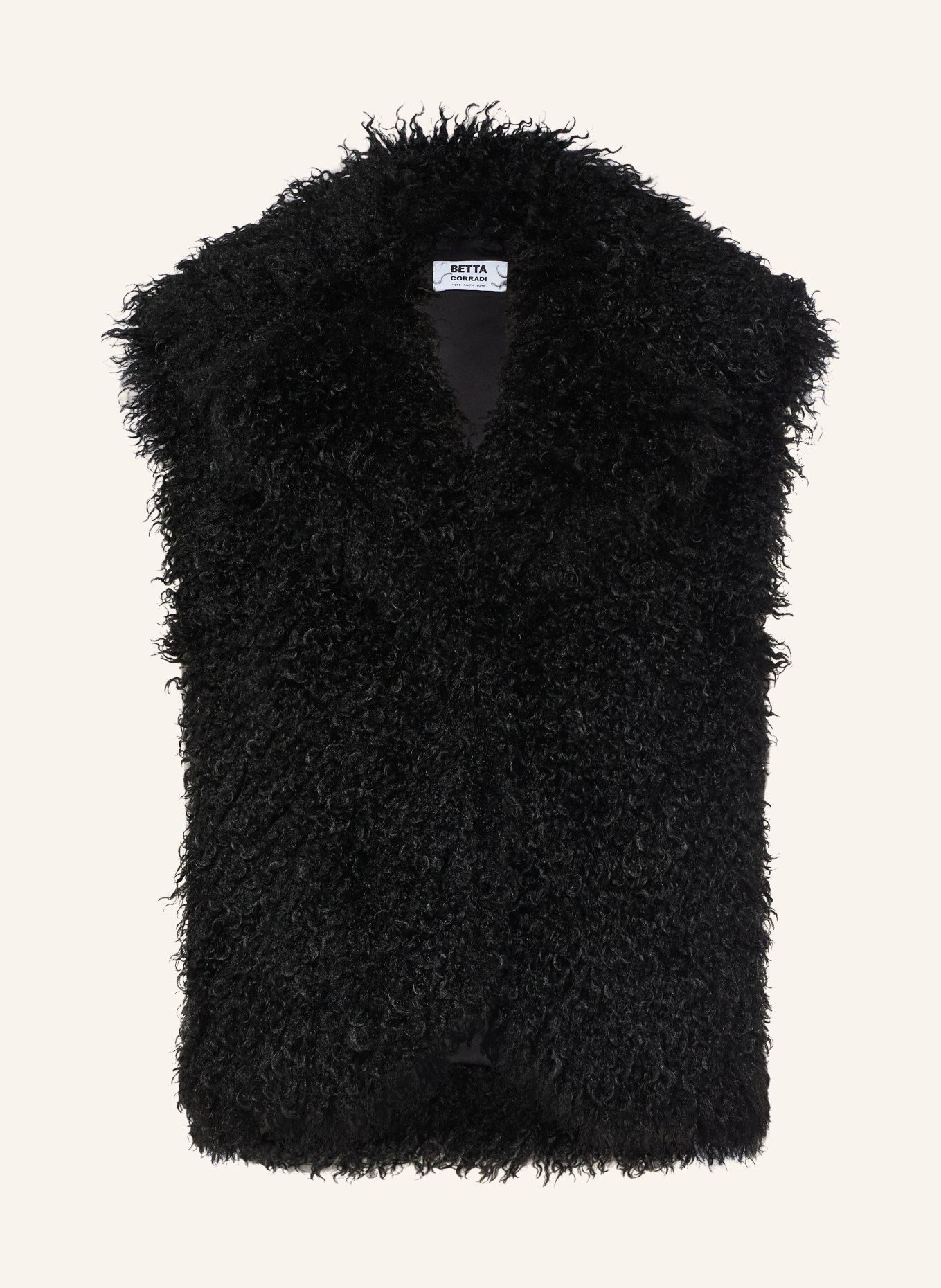 BETTA CORRADI Faux fur vest: BLACK