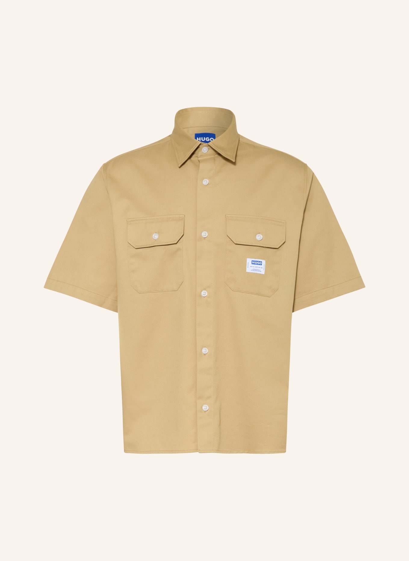 HUGO EKYNO Comfort Fit Short-Sleeve Shirt: LIGHT BROWN