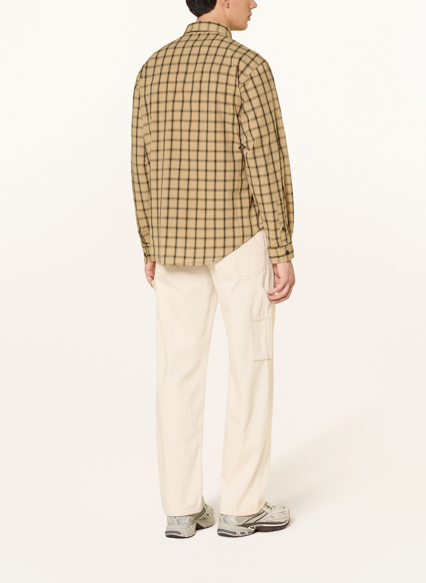 HUGO Cămașă EBALTOW Comfort Fit: CAMEL / NEGRU