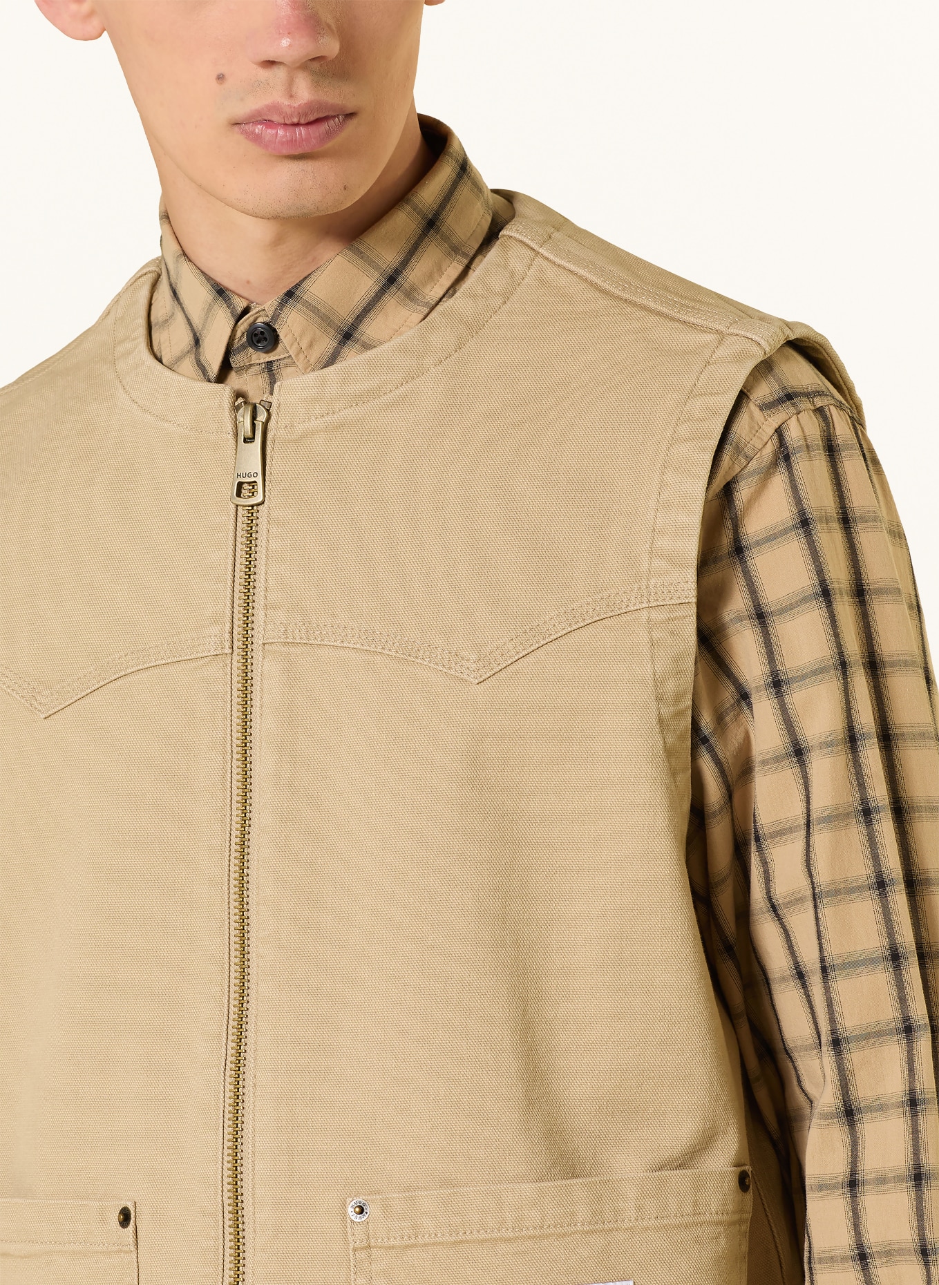 HUGO Jeansweste BRIDGELEY: CAMEL