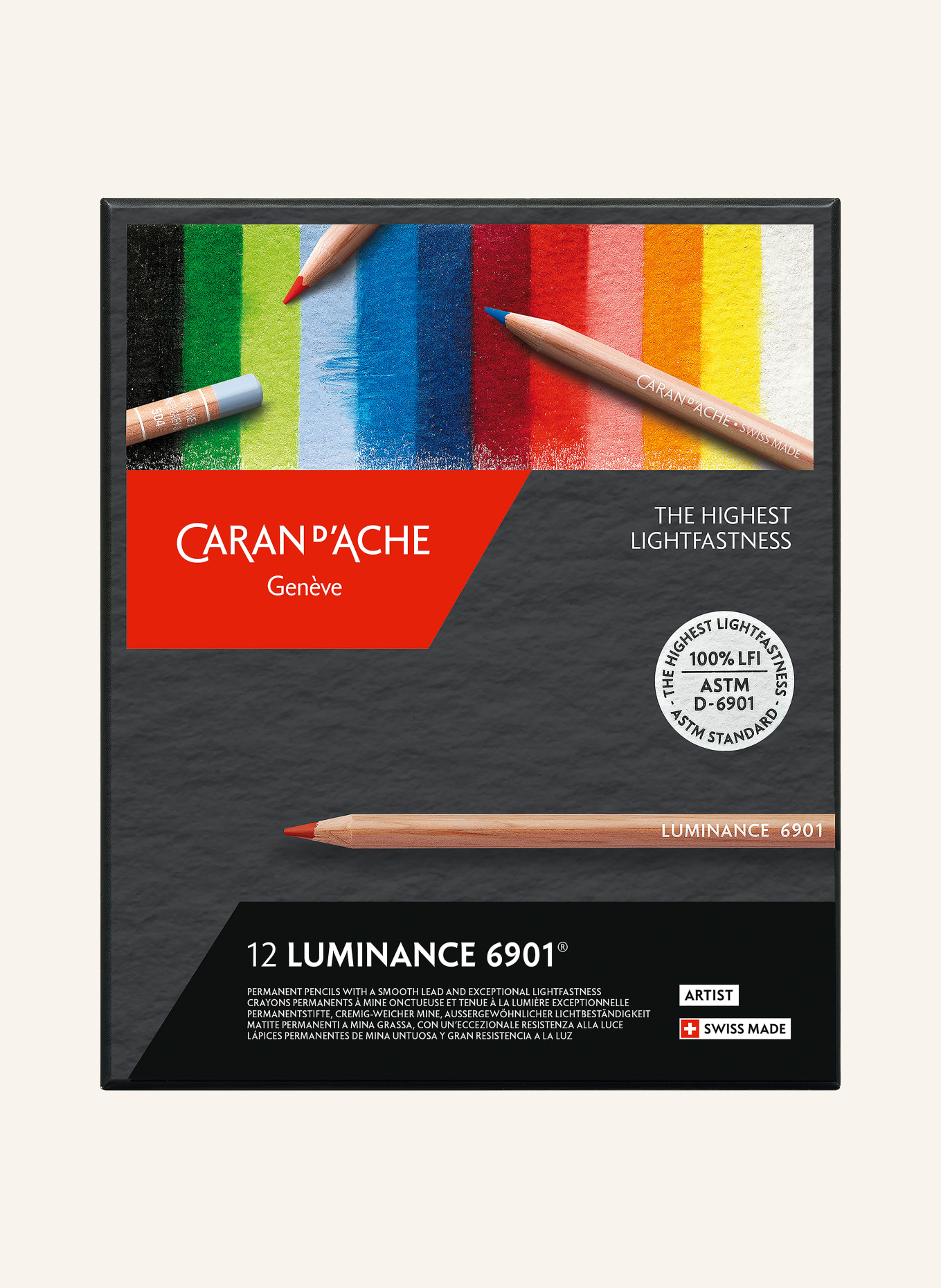 CARAN d'ACHE Sada 12 barevných tužek LUMINANCE 6901™: BÉŽOVÁ