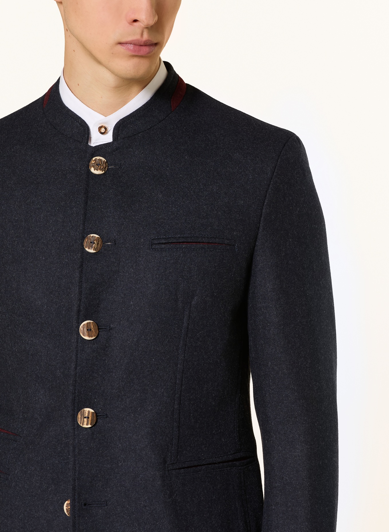 BECKERT FCB-CORENTIN merino wool jacket: DARK BLUE / DARK RED