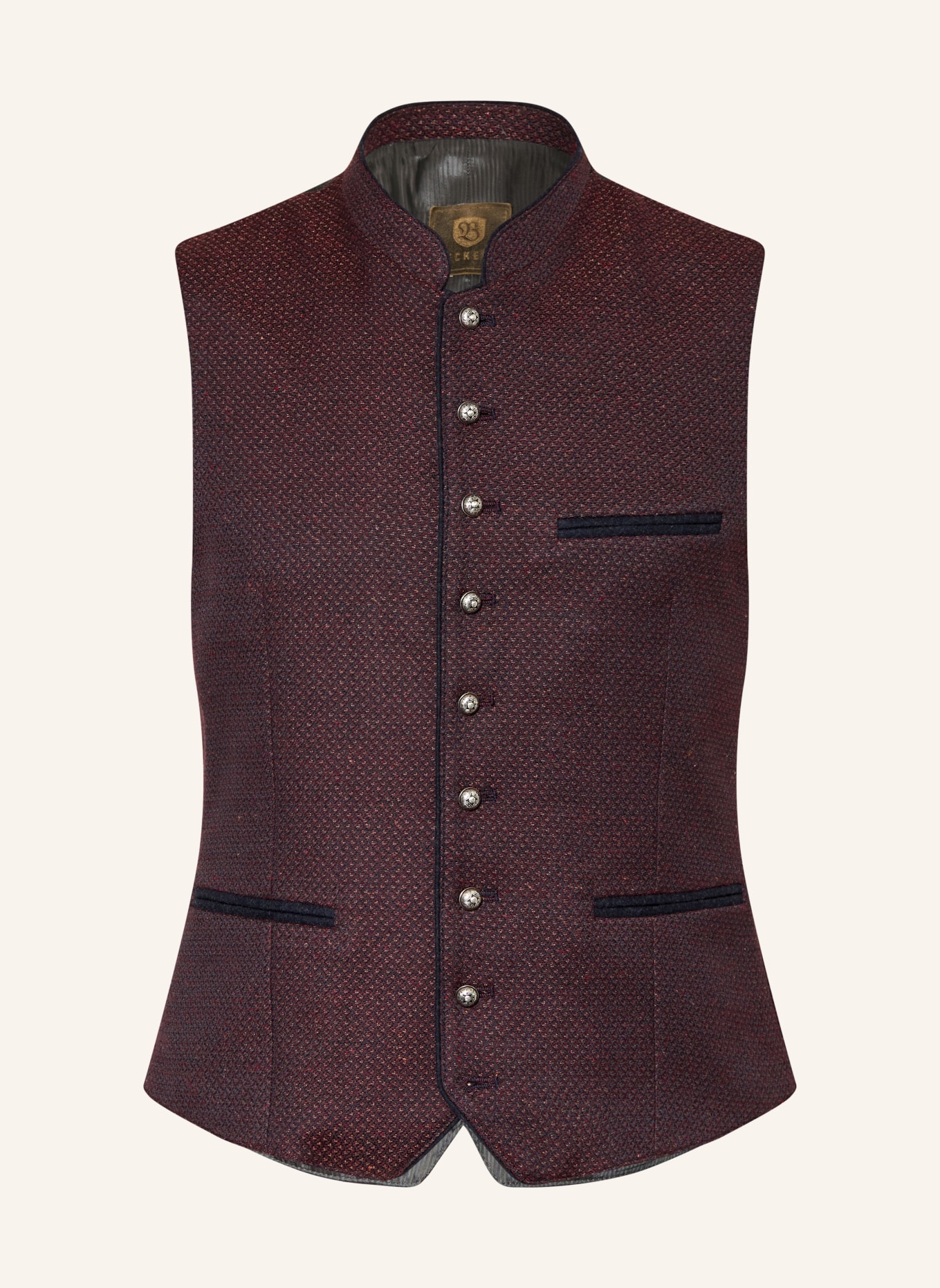 BECKERT Traditionel vest FCB-CORBIN: MØRKERØD / MØRKEGRÅ / SORT