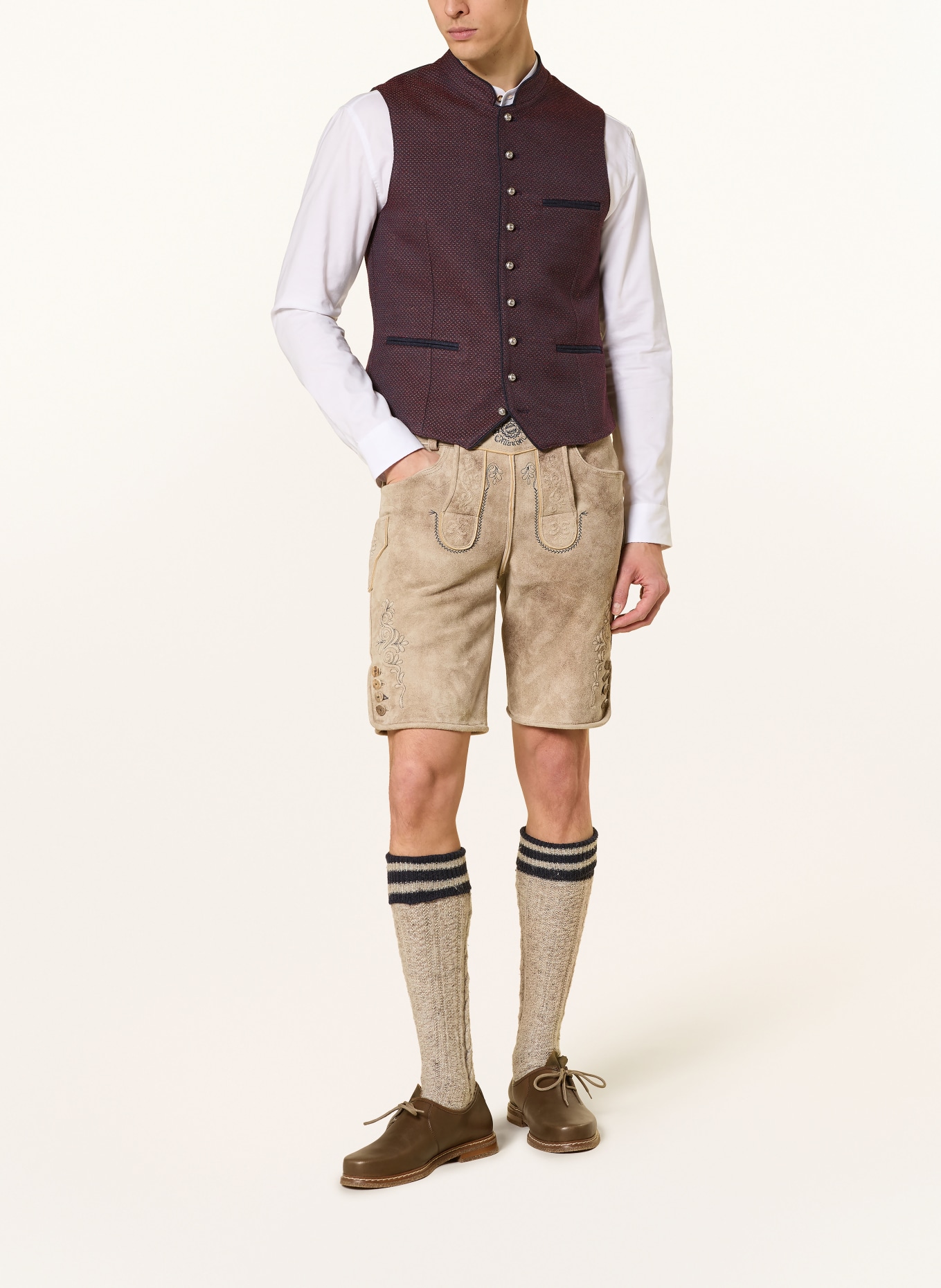 BECKERT Traditionel vest FCB-CORBIN: MØRKERØD / MØRKEGRÅ / SORT