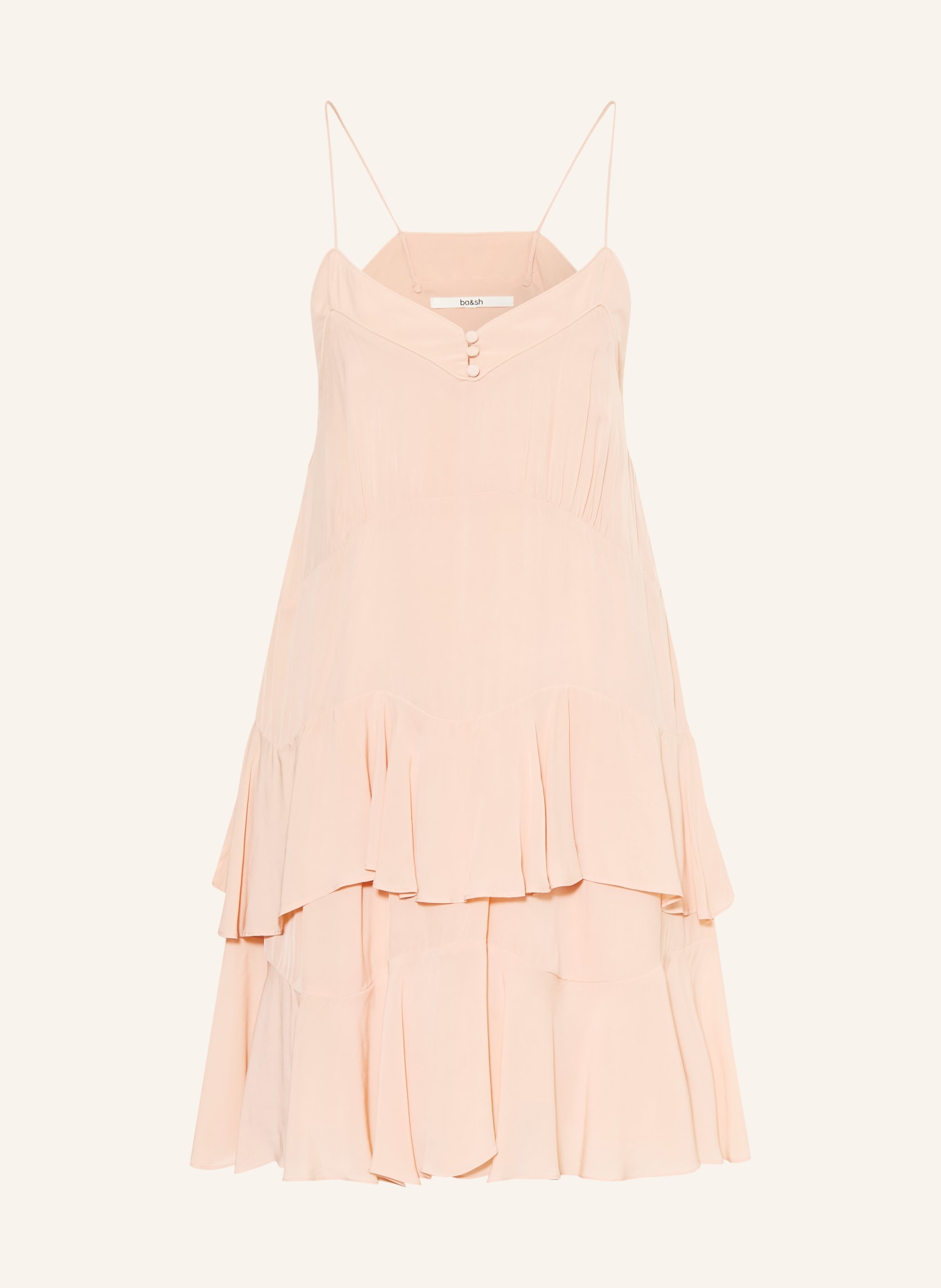 ba&sh Kleid BILONA mit Volants: ROSÉ