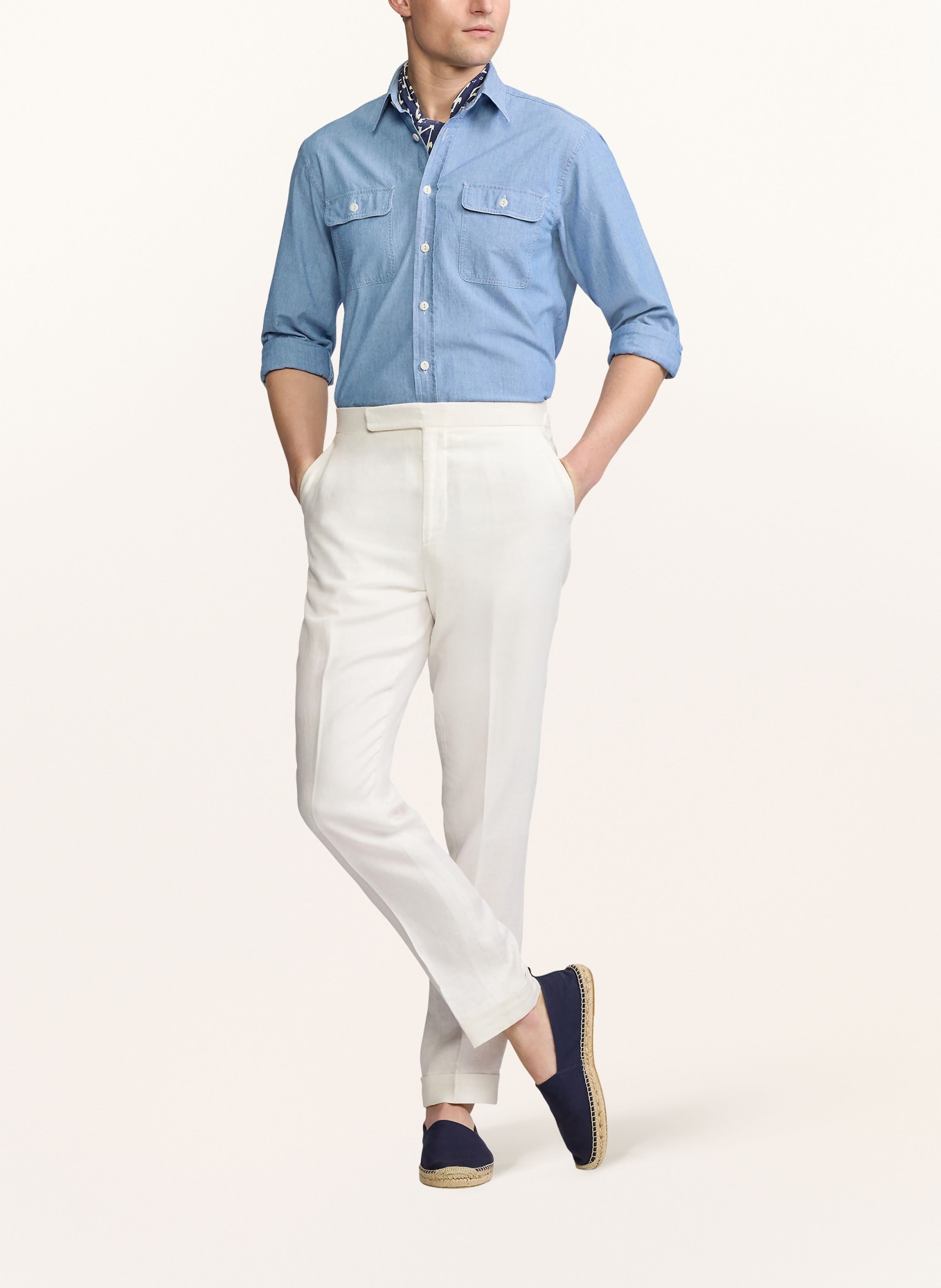 RALPH LAUREN PURPLE LABEL Jeanshemd Slim Fit: HELLBLAU