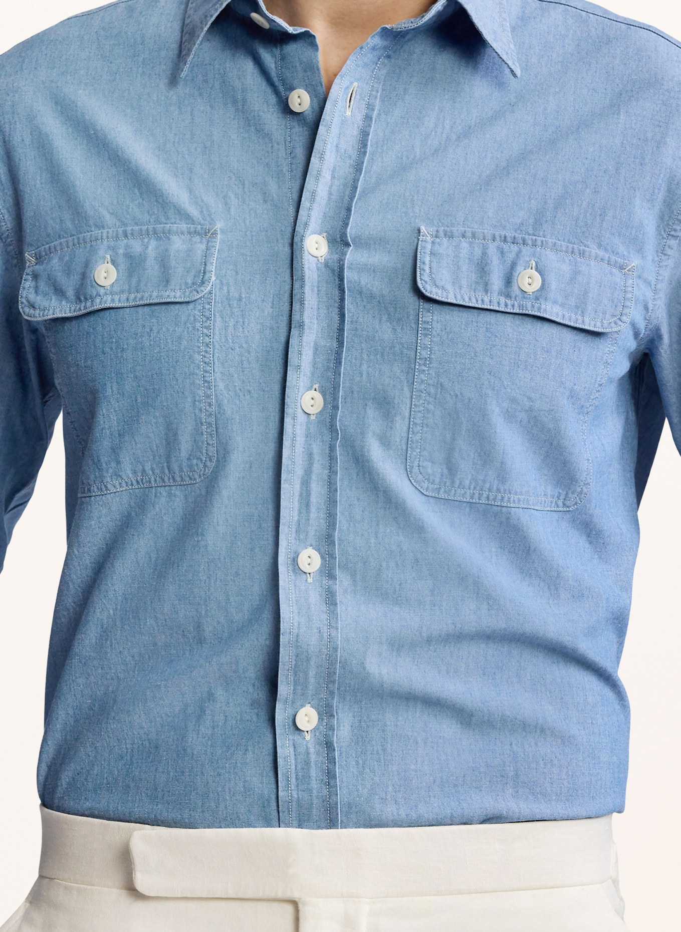 RALPH LAUREN PURPLE LABEL Jeanshemd Slim Fit: HELLBLAU