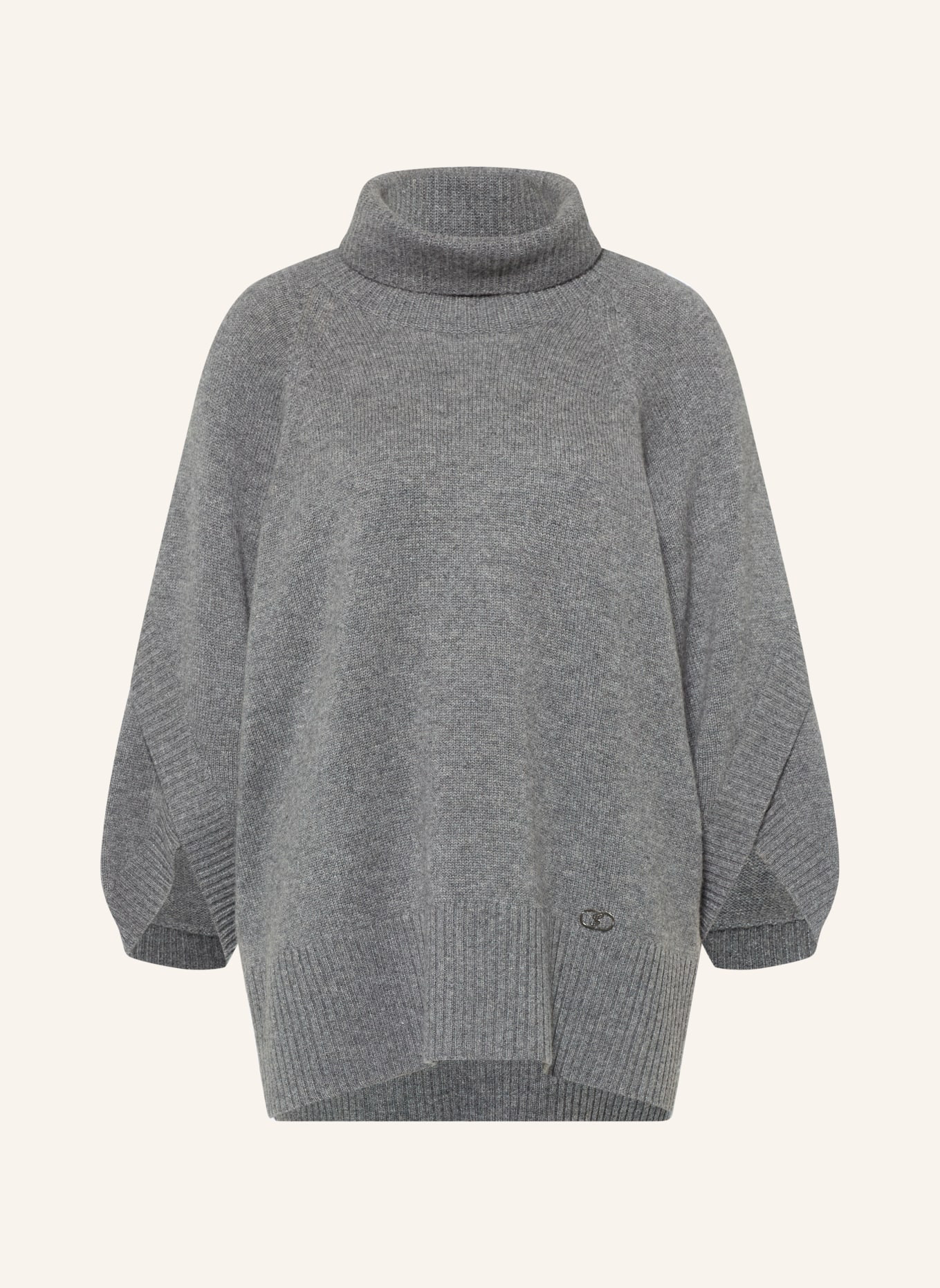SEM PER LEI Cashmere turtleneck sweater: GRAY