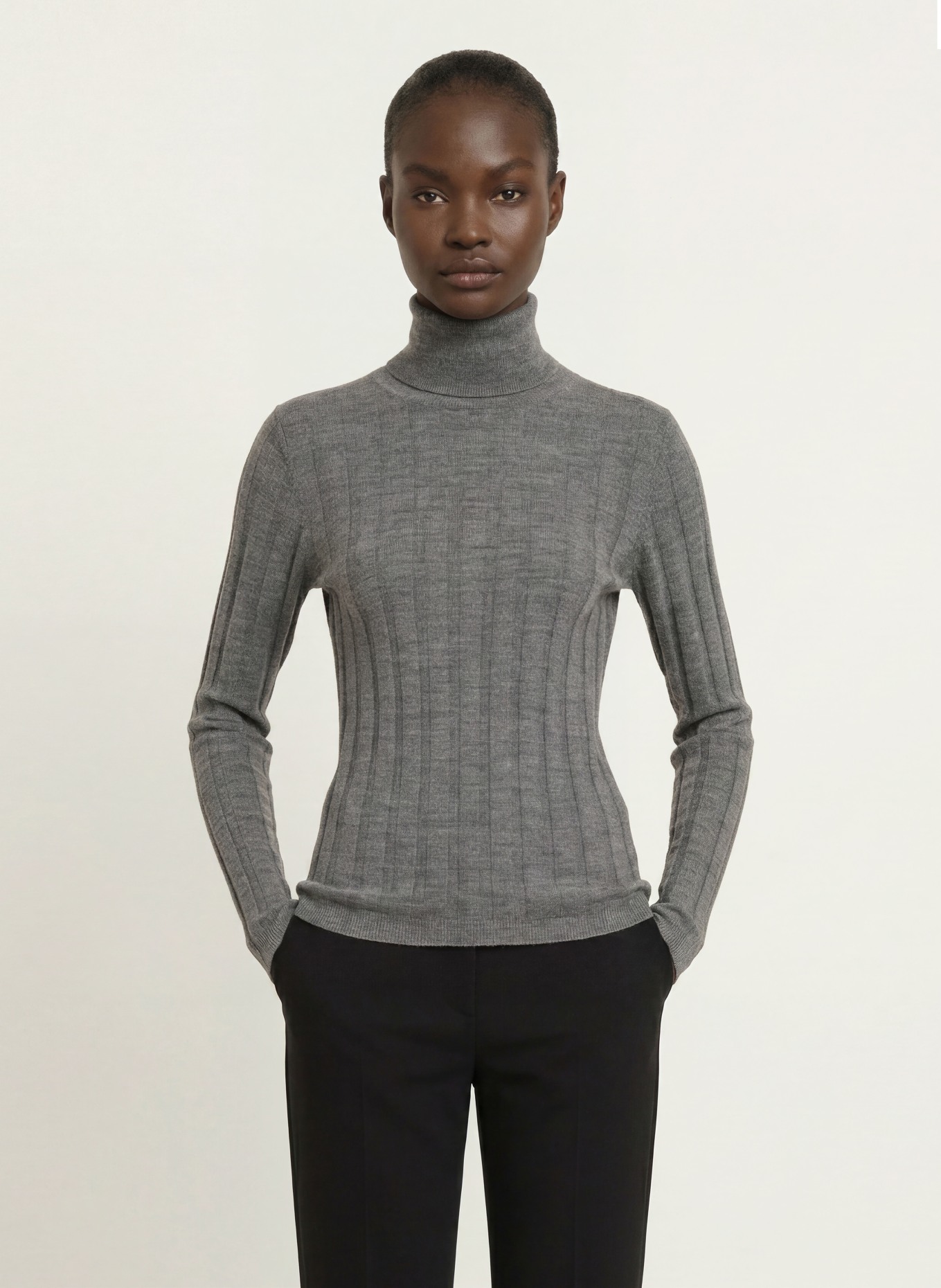 SEM PER LEI Turtleneck sweater: GRAY