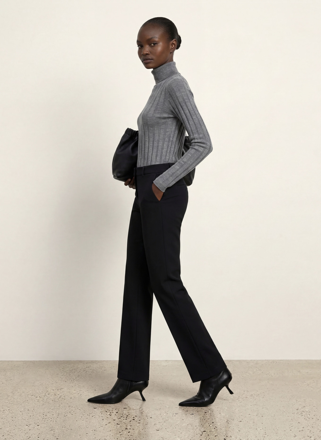 SEM PER LEI Turtleneck sweater: GRAY