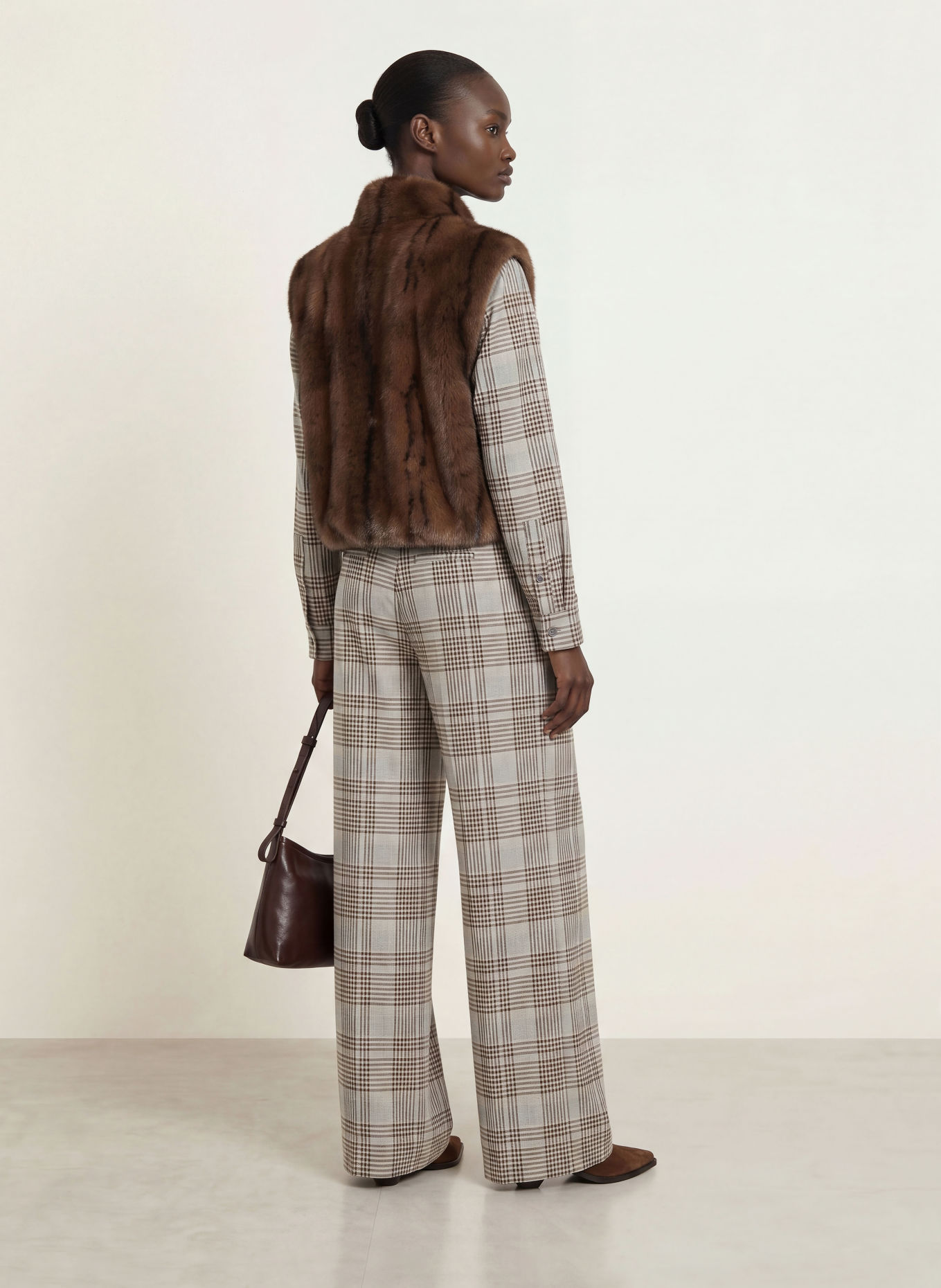 SEM PER LEI Marlenehose: GRAU / DUNKELBRAUN / BEIGE