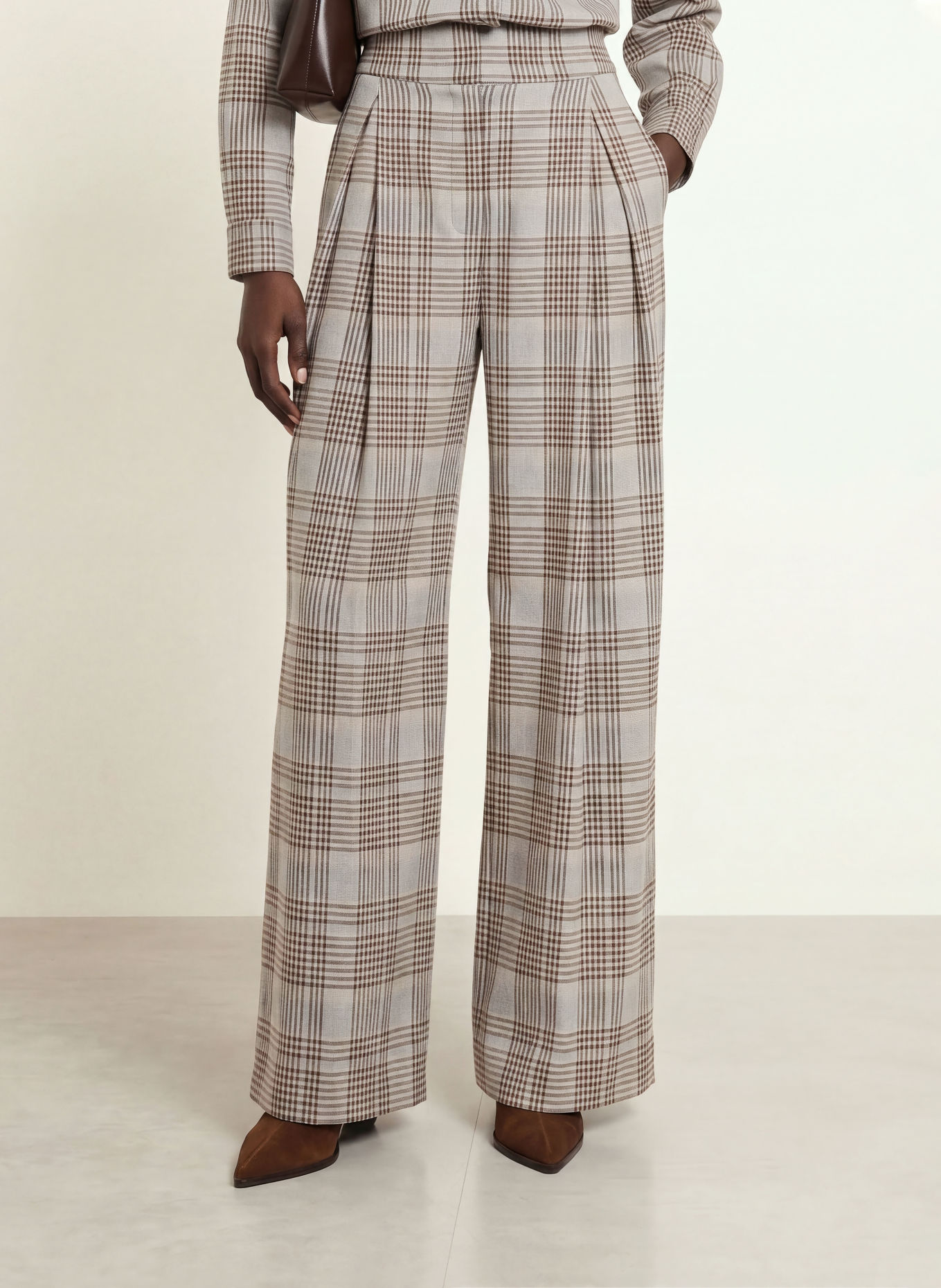 SEM PER LEI Marlenehose: GRAU / DUNKELBRAUN / BEIGE