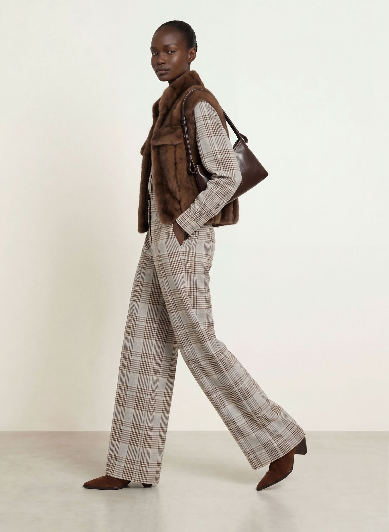 SEM PER LEI Marlenehose: GRAU / DUNKELBRAUN / BEIGE