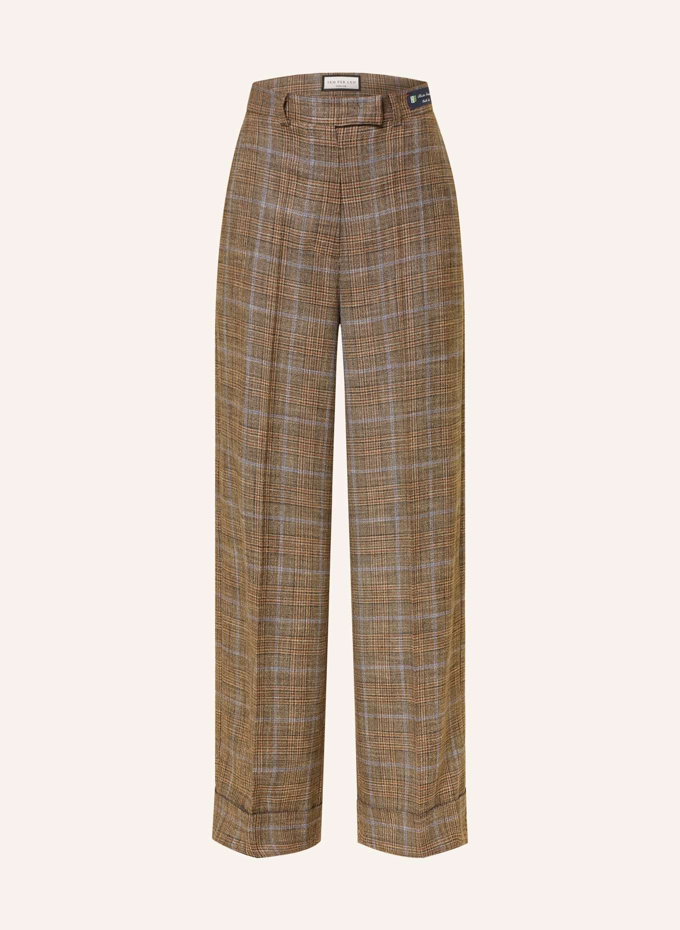 SEM PER LEI Marlenehose: COGNAC / DUNKELBRAUN / HELLLILA