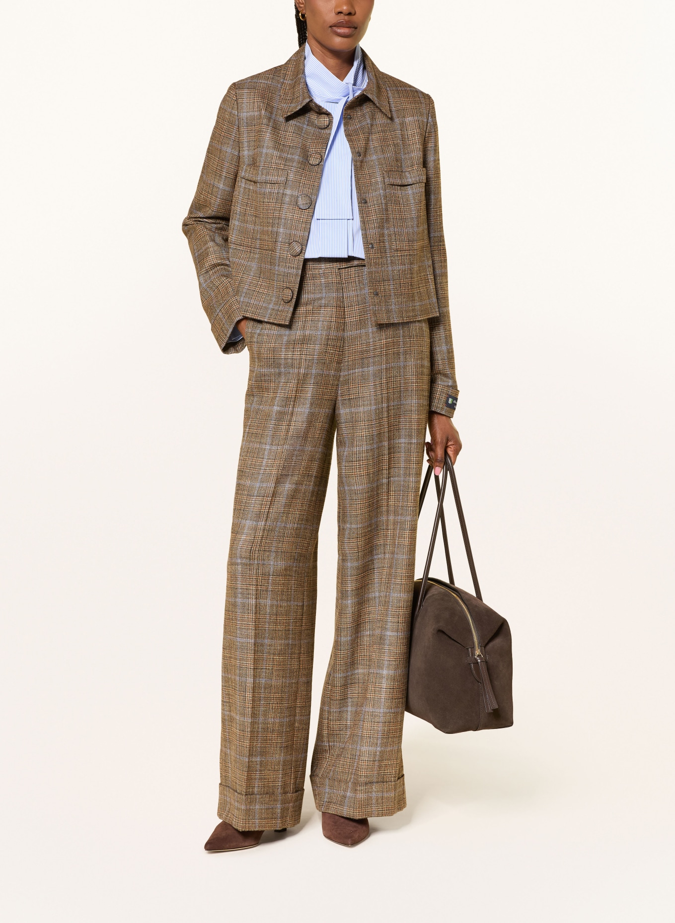 SEM PER LEI Marlenehose: COGNAC / DUNKELBRAUN / HELLLILA