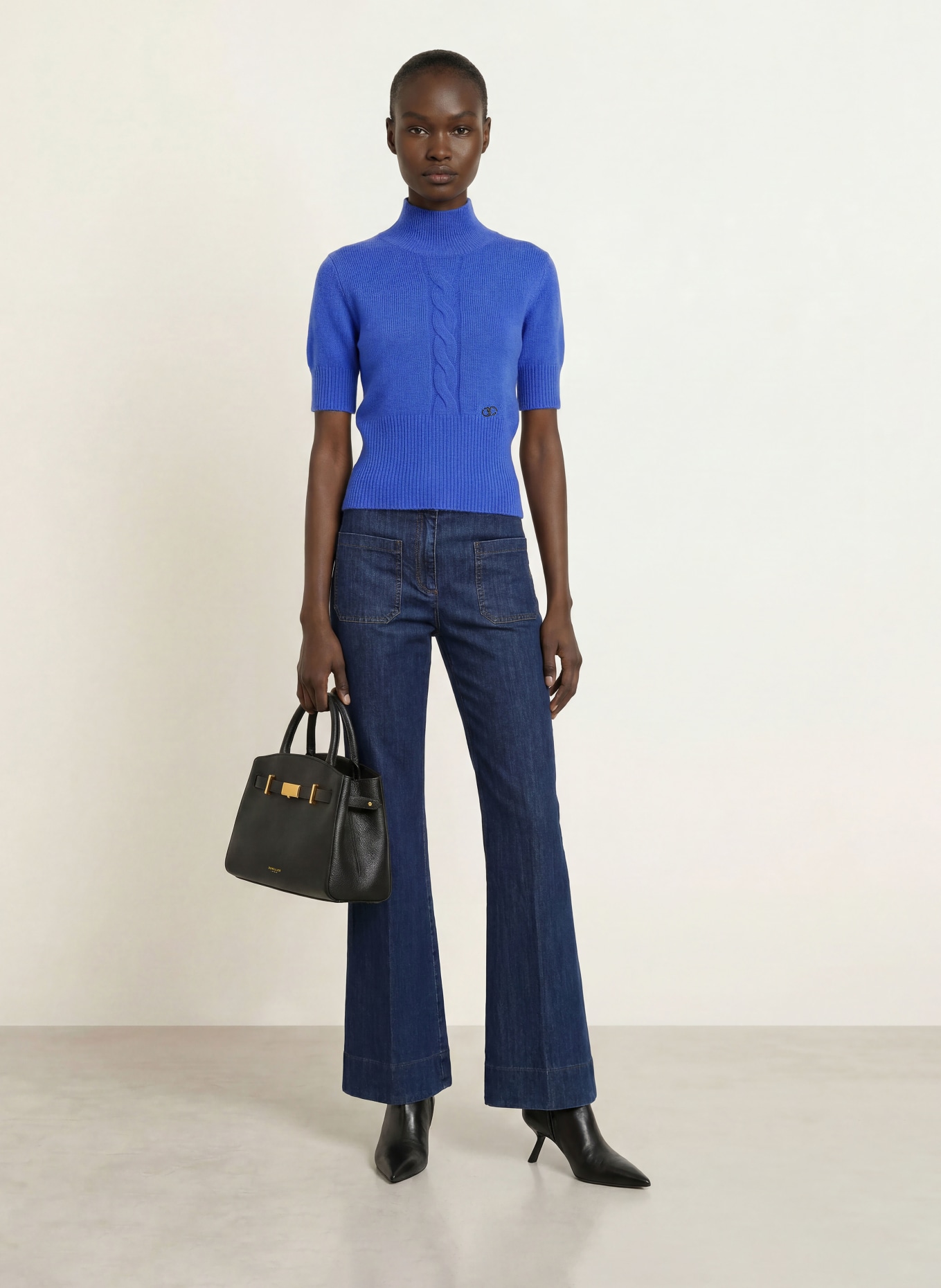 SEM PER LEI Strickshirt aus Cashmere: BLAU