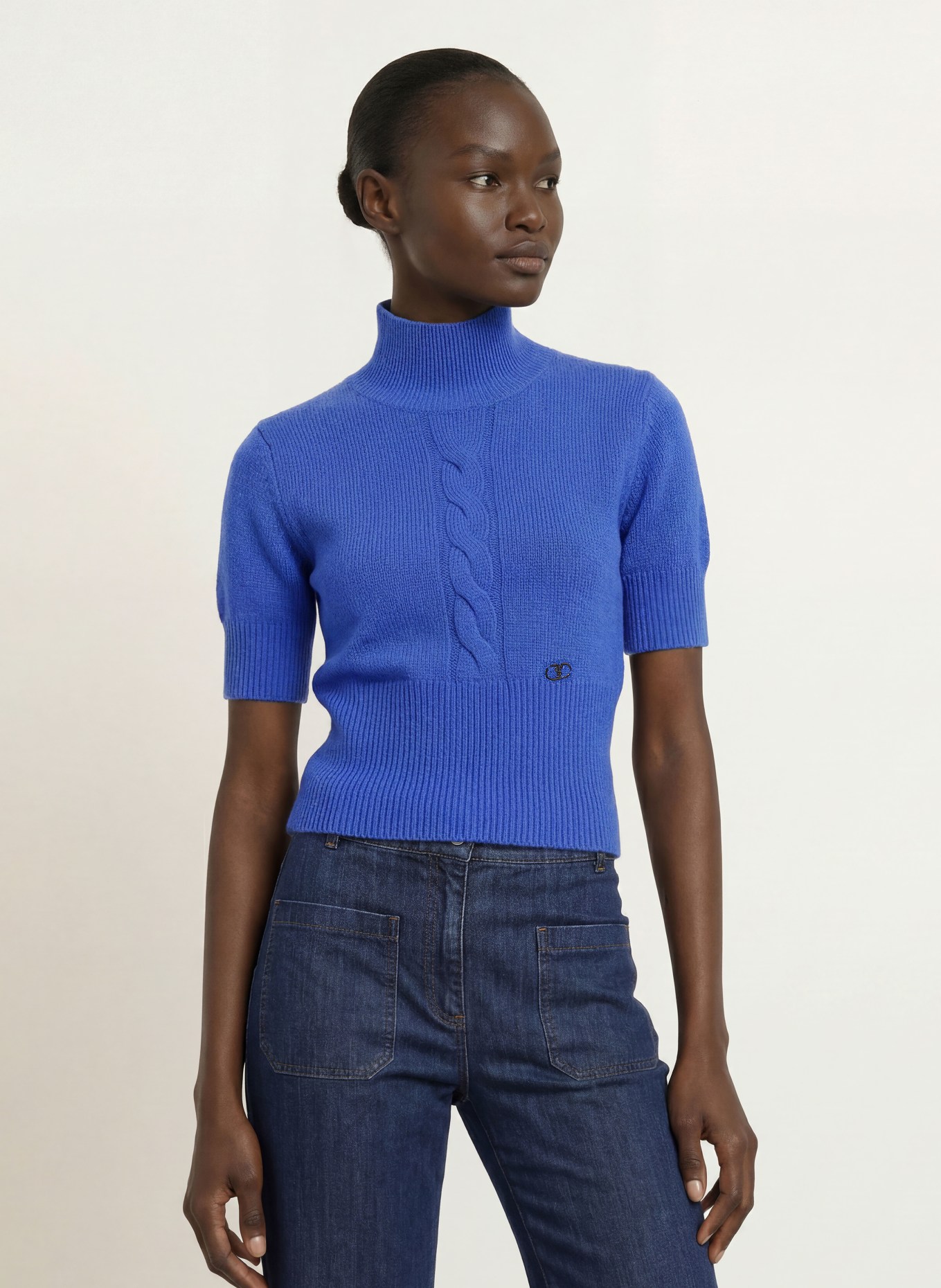 SEM PER LEI Strickshirt aus Cashmere: BLAU
