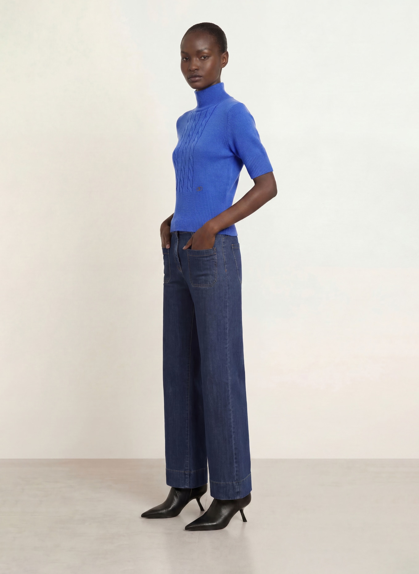 SEM PER LEI Strickshirt aus Cashmere: BLAU