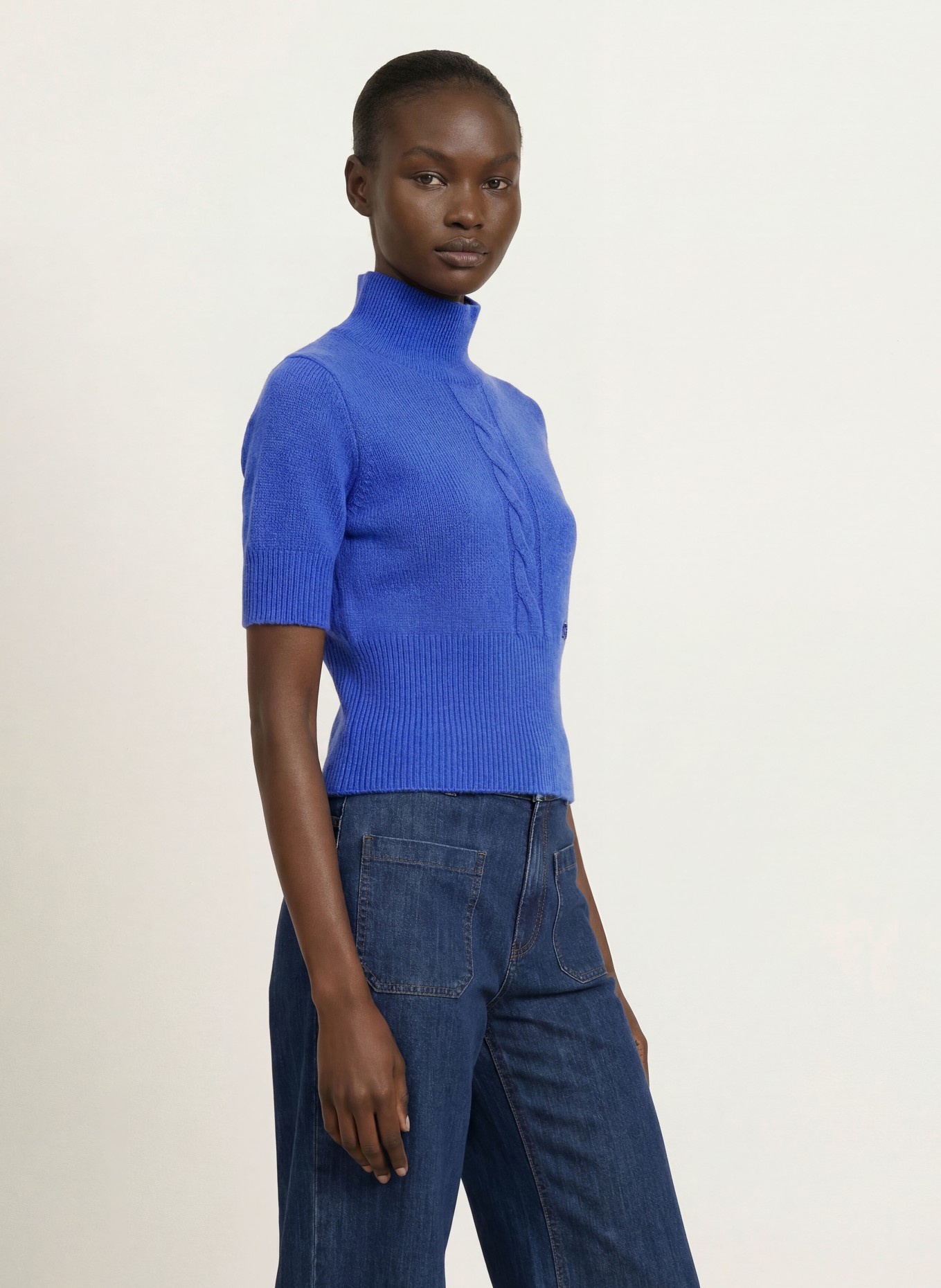 SEM PER LEI Strickshirt aus Cashmere: BLAU