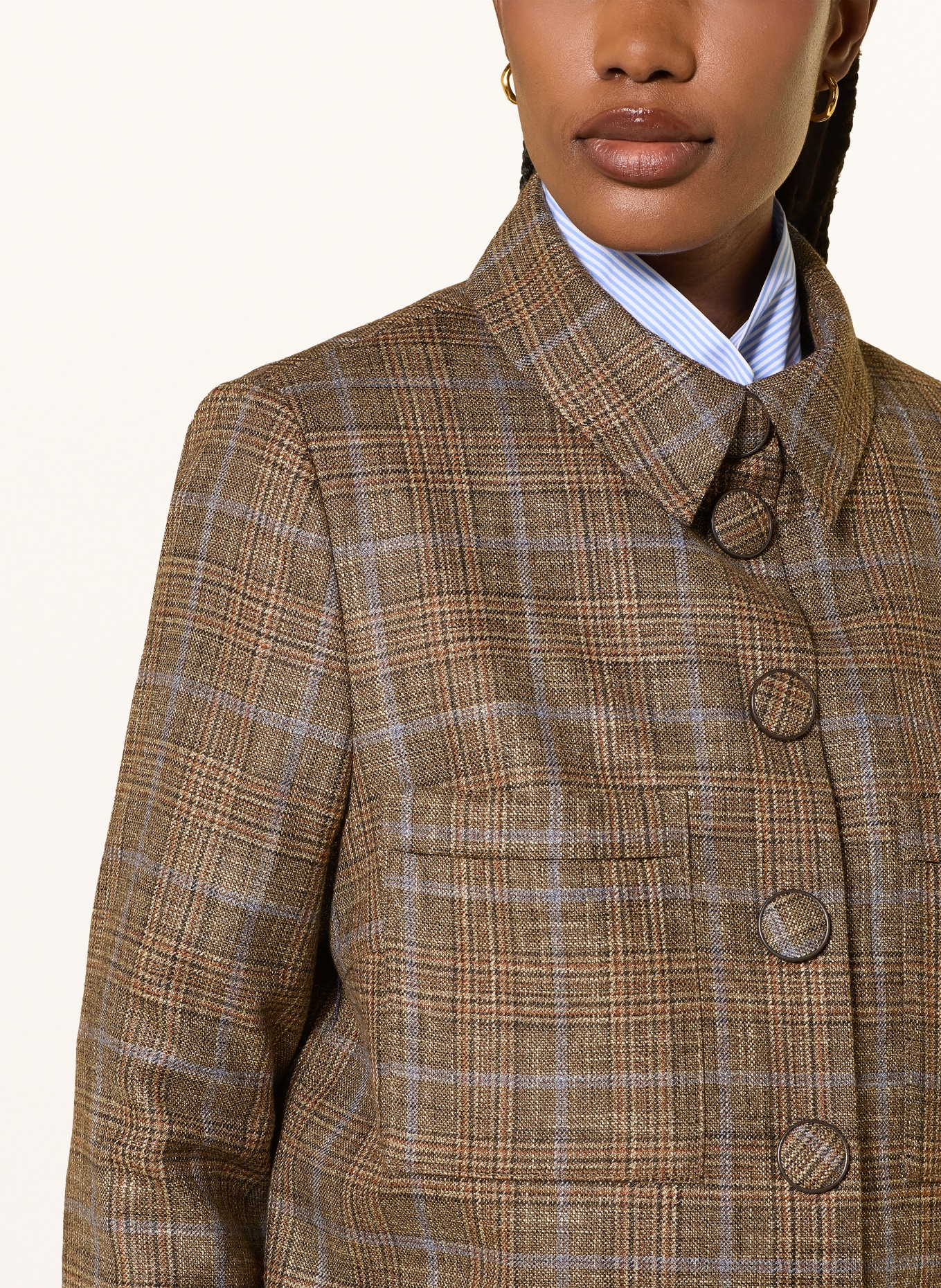 SEM PER LEI Kastenjacke: COGNAC / DUNKELBRAUN / HELLLILA