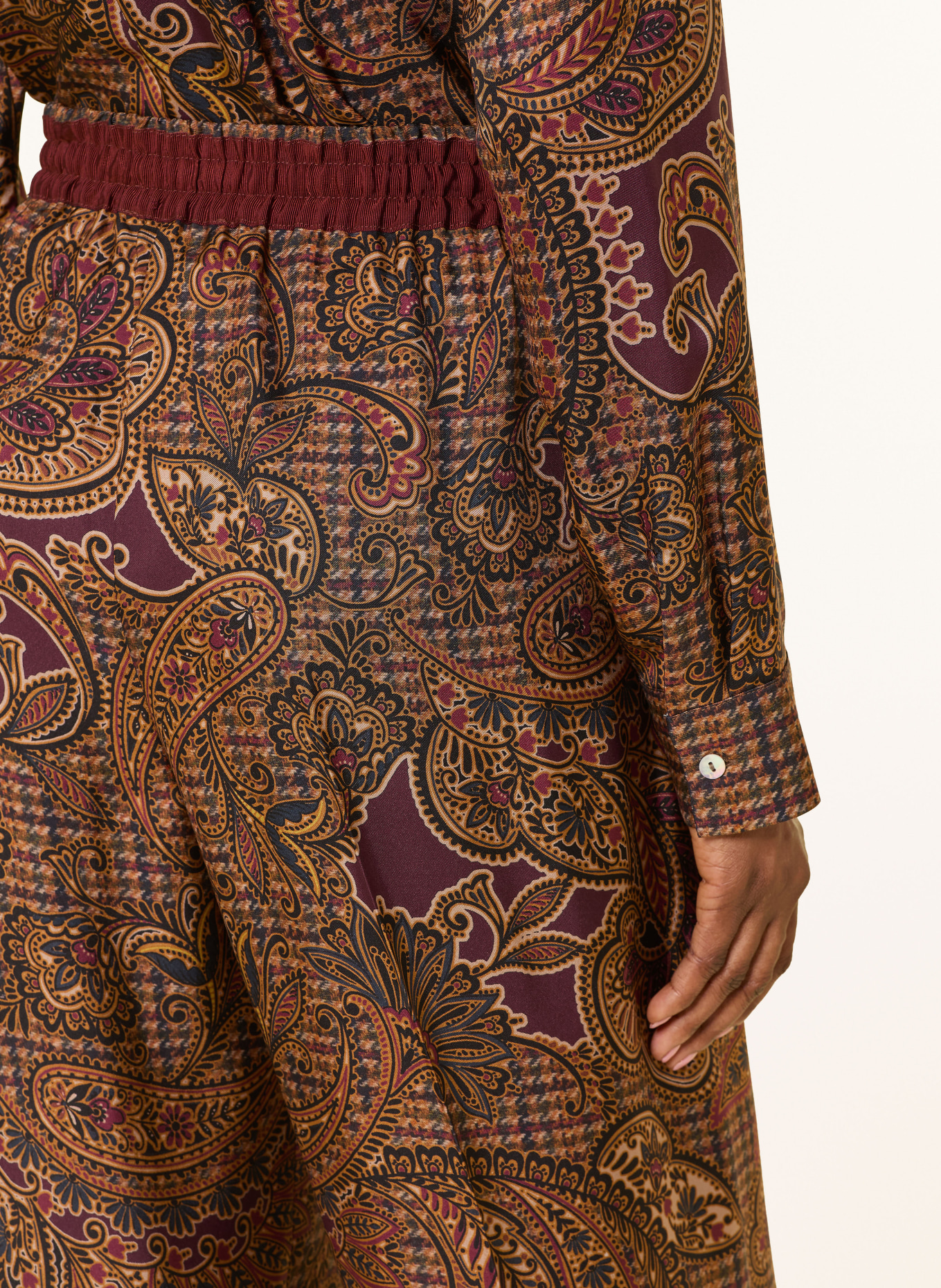 SEM PER LEI Marlenehose aus Seide: COGNAC / DUNKELLILA / SCHWARZ