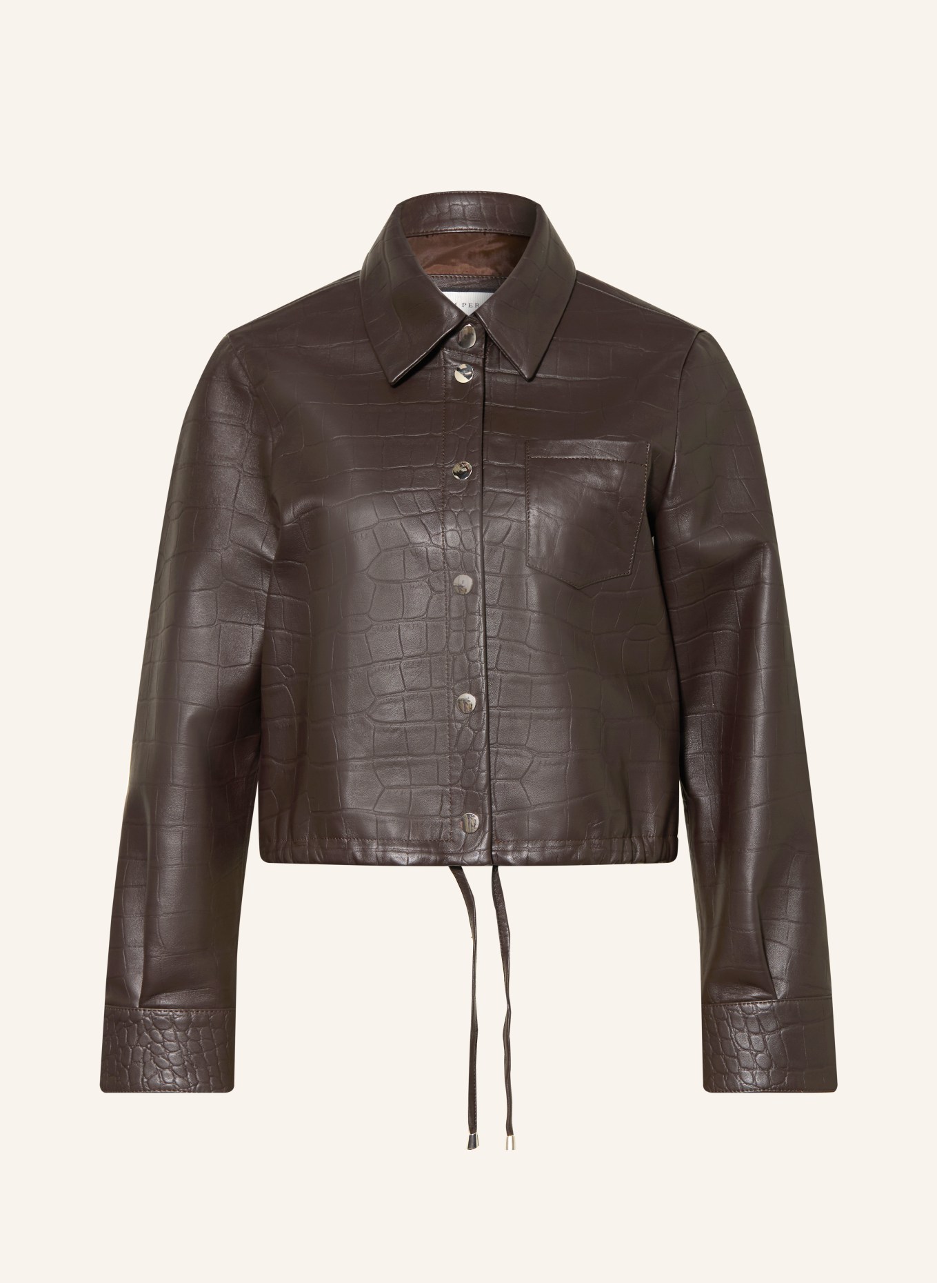 SEM PER LEI Lederjacke: DUNKELBRAUN