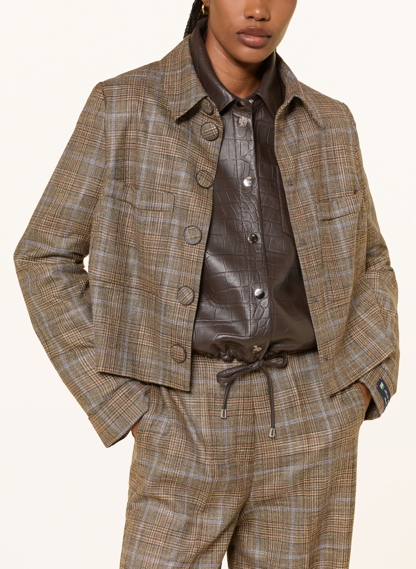 SEM PER LEI Lederjacke: DUNKELBRAUN