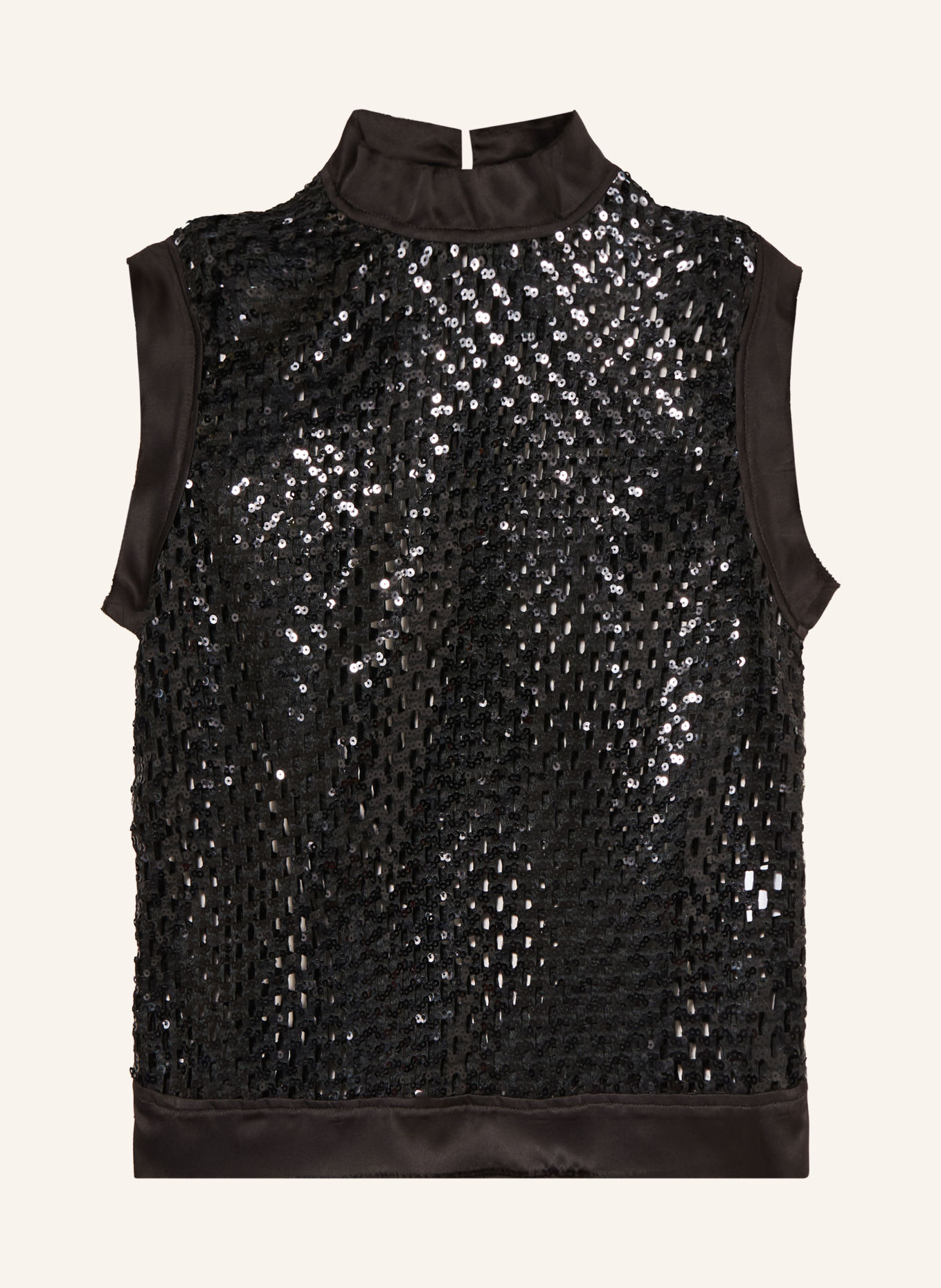 SEM PER LEI Stricktop mit Pailletten: SCHWARZ