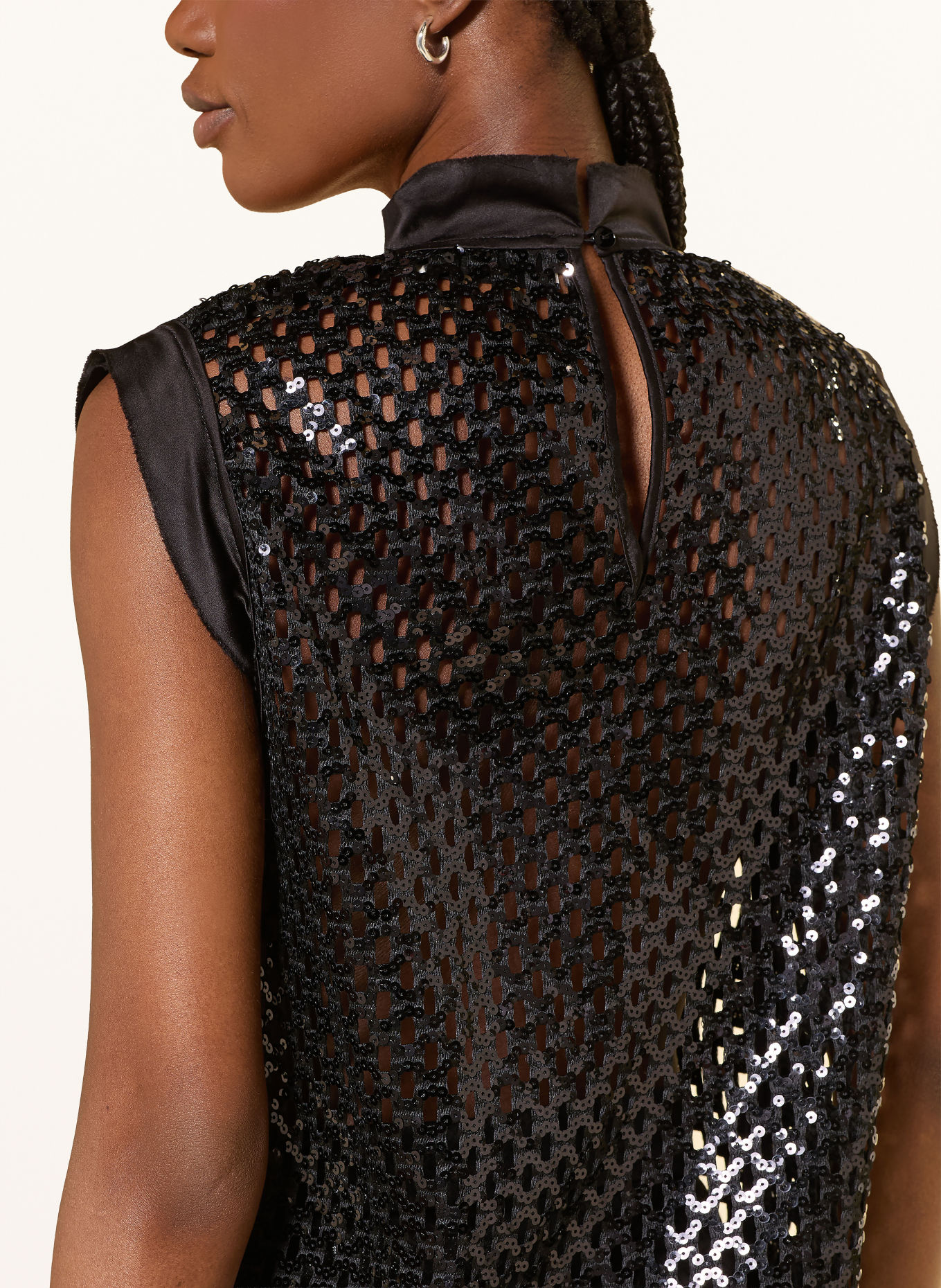 SEM PER LEI Stricktop mit Pailletten: SCHWARZ