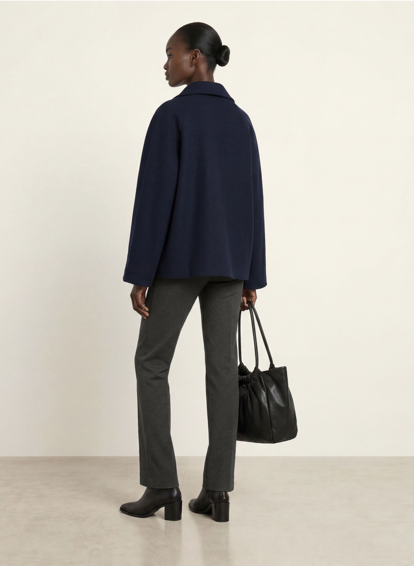 SEM PER LEI Bootcut jersey pants: DARK GRAY