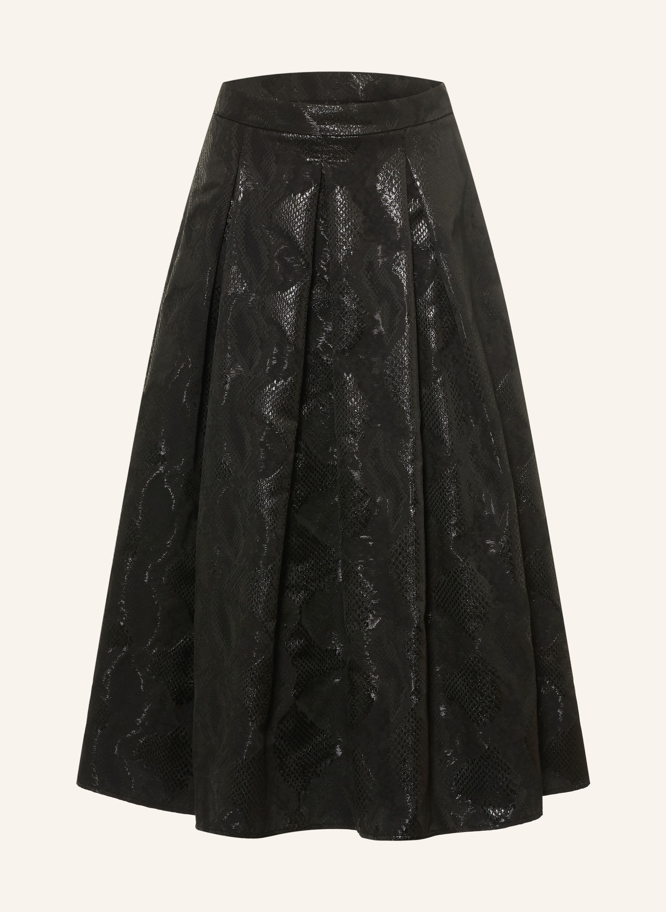 SEM PER LEI Pleated jacquard skirt: BLACK