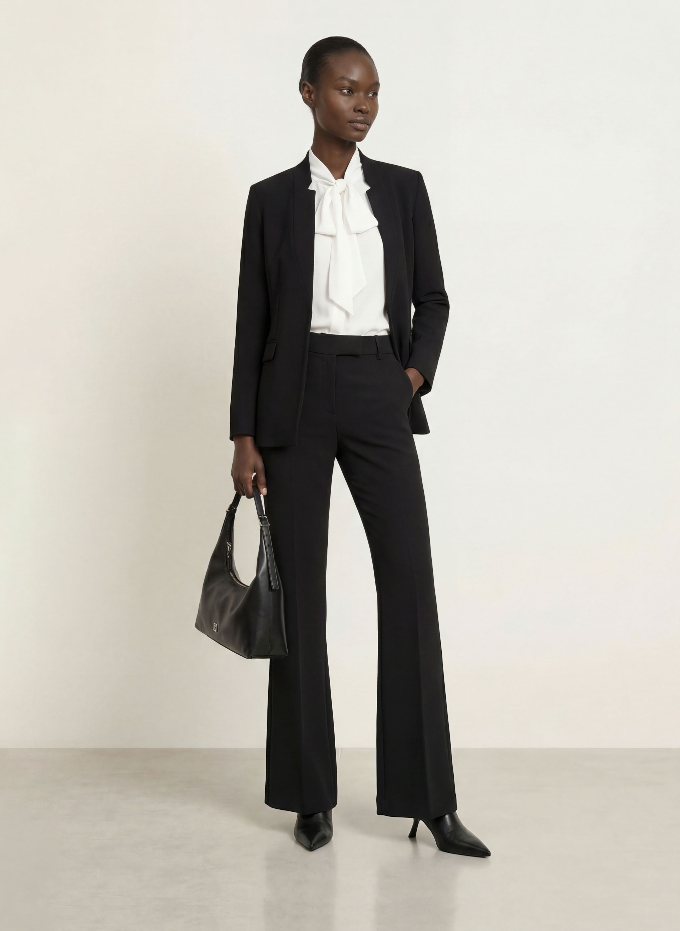 SEM PER LEI Bootcut pants: BLACK