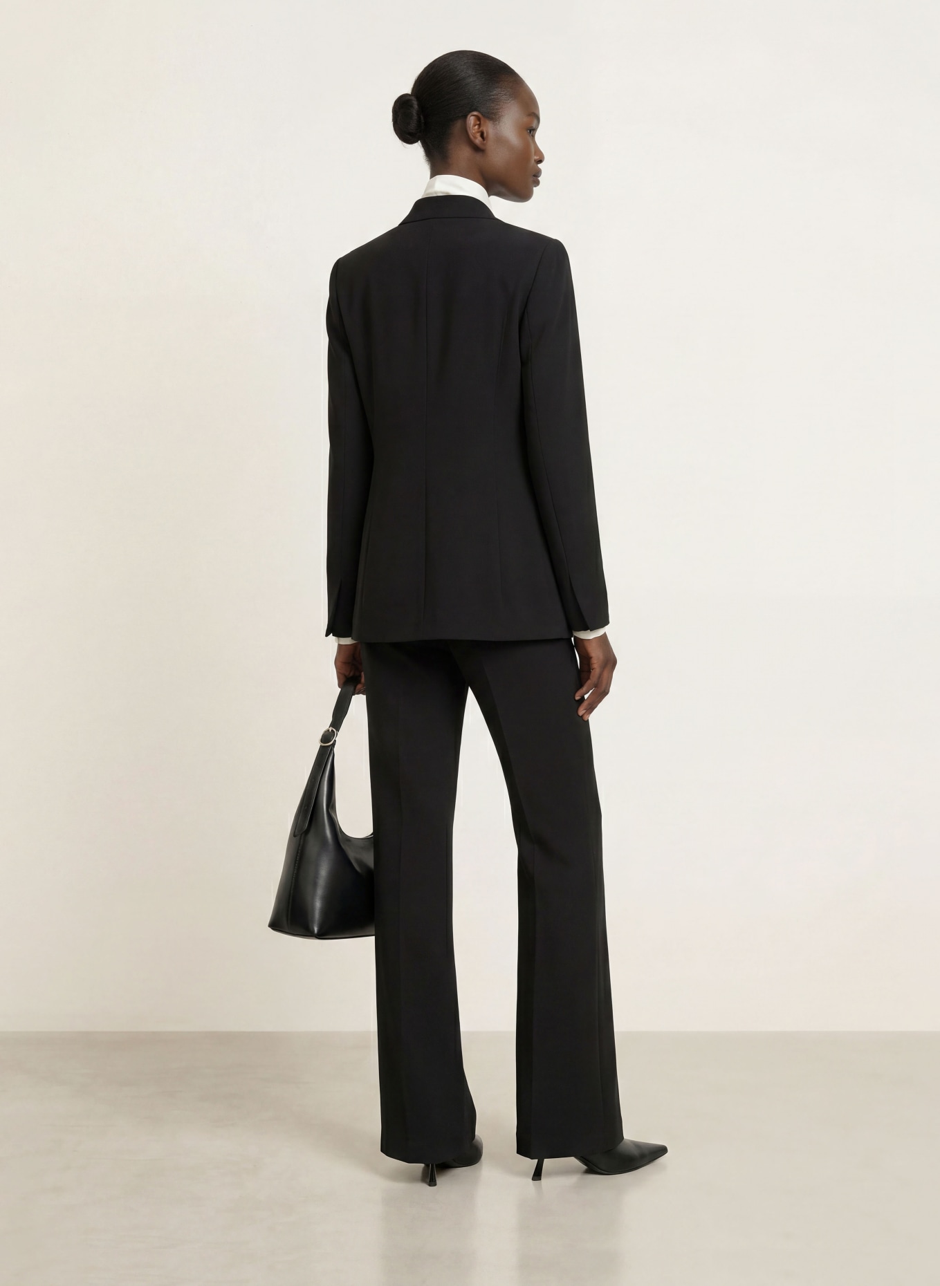 SEM PER LEI Bootcut pants: BLACK