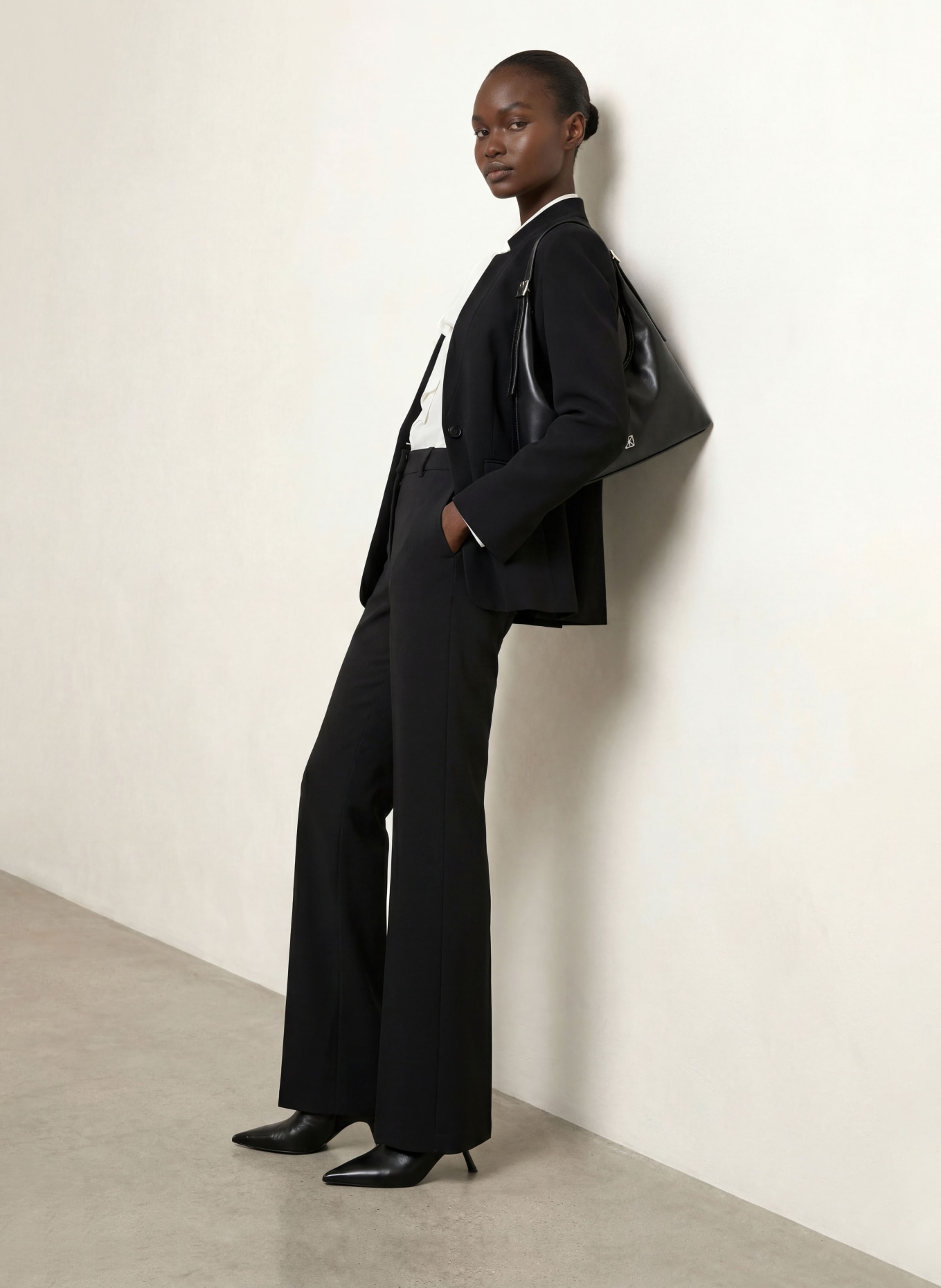 SEM PER LEI Bootcut pants: BLACK