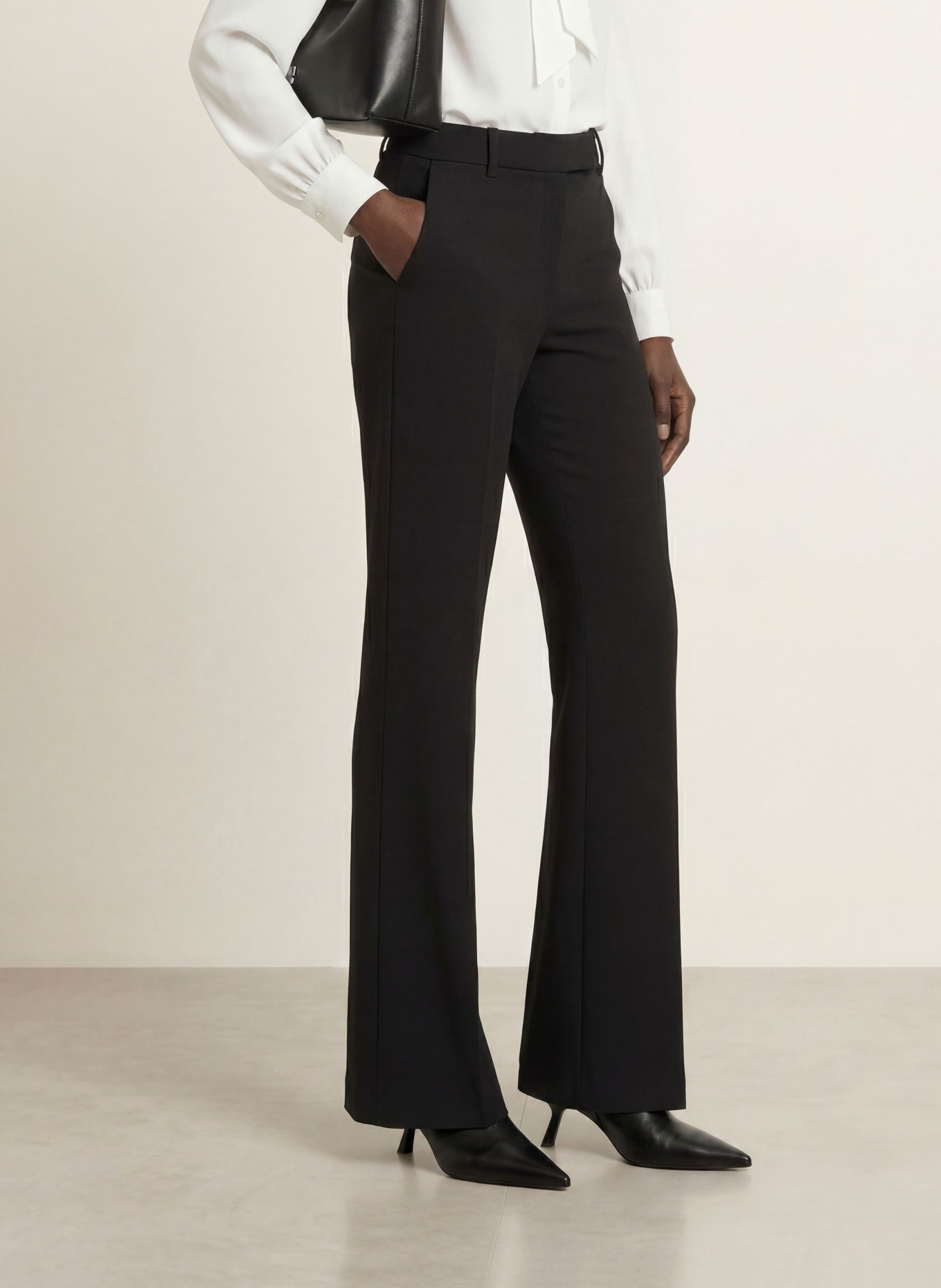 SEM PER LEI Bootcut pants: BLACK