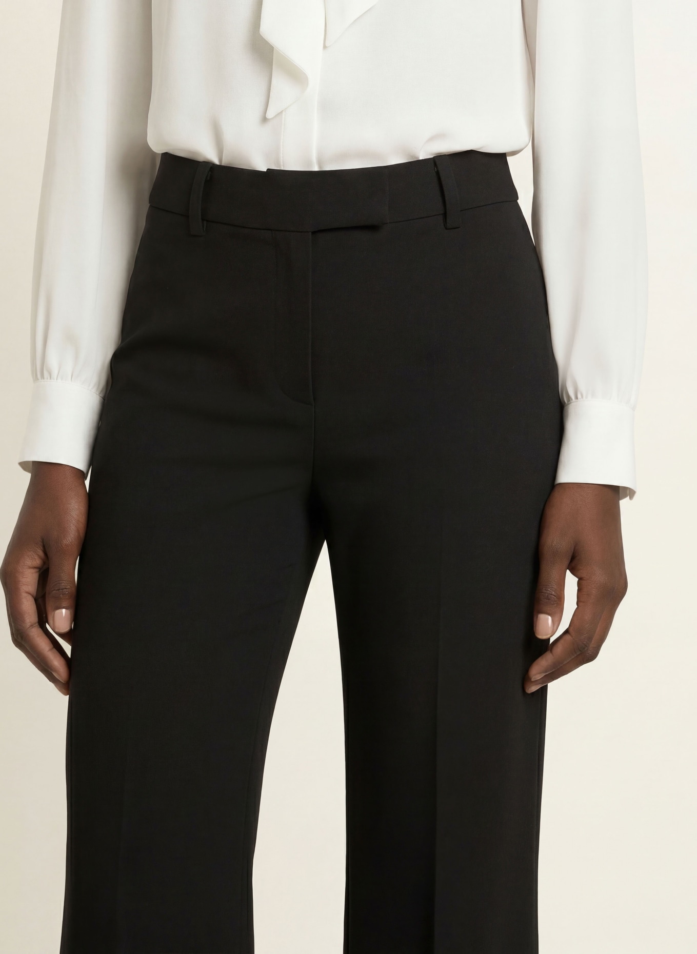 SEM PER LEI Bootcut pants: BLACK