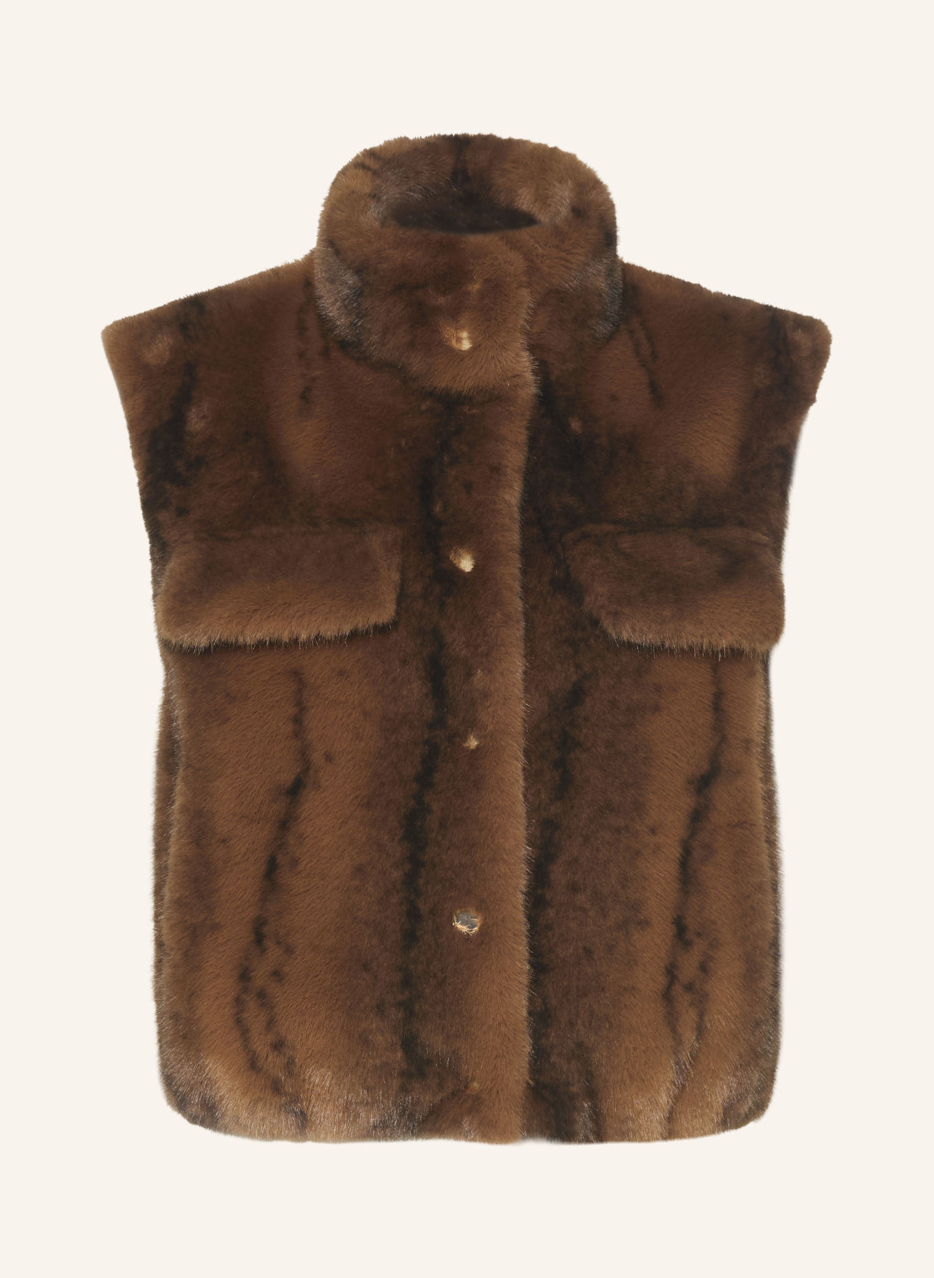 SEM PER LEI Veste i kunstpels: MØRKEBRUN