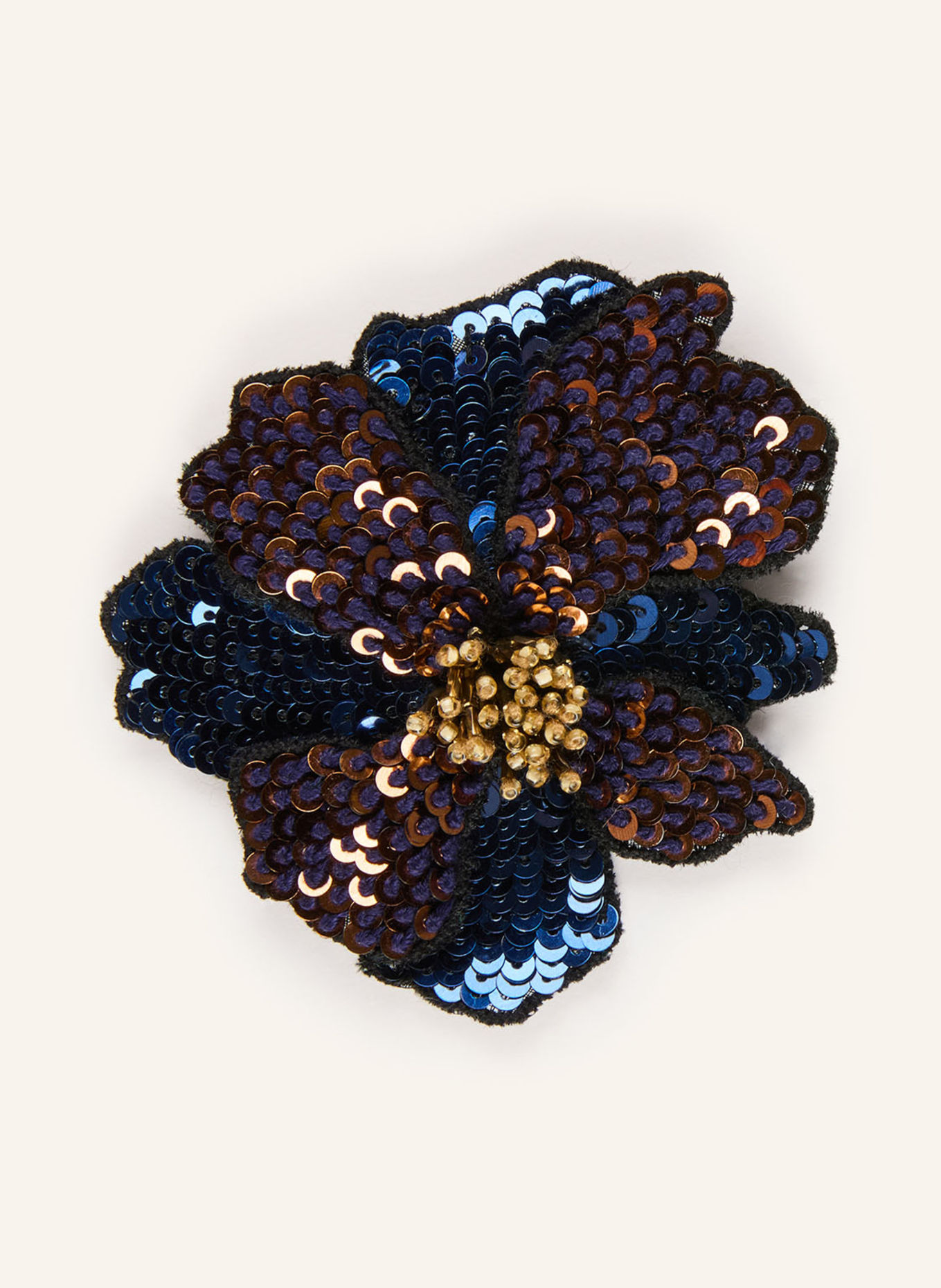 SEM PER LEI Brooch with sequins: BLUE / BROWN / BLACK