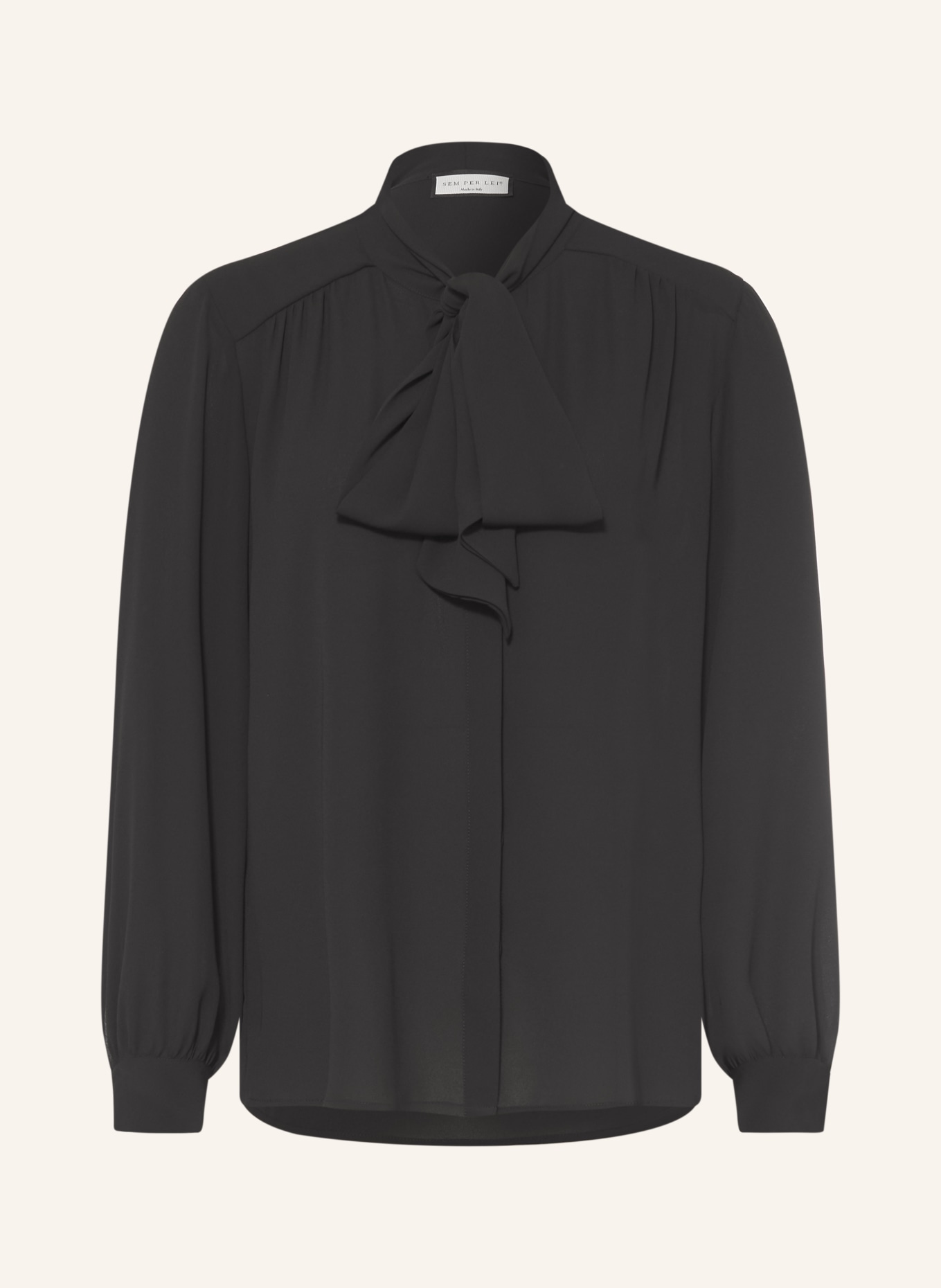 SEM PER LEI Schluppenbluse: SCHWARZ