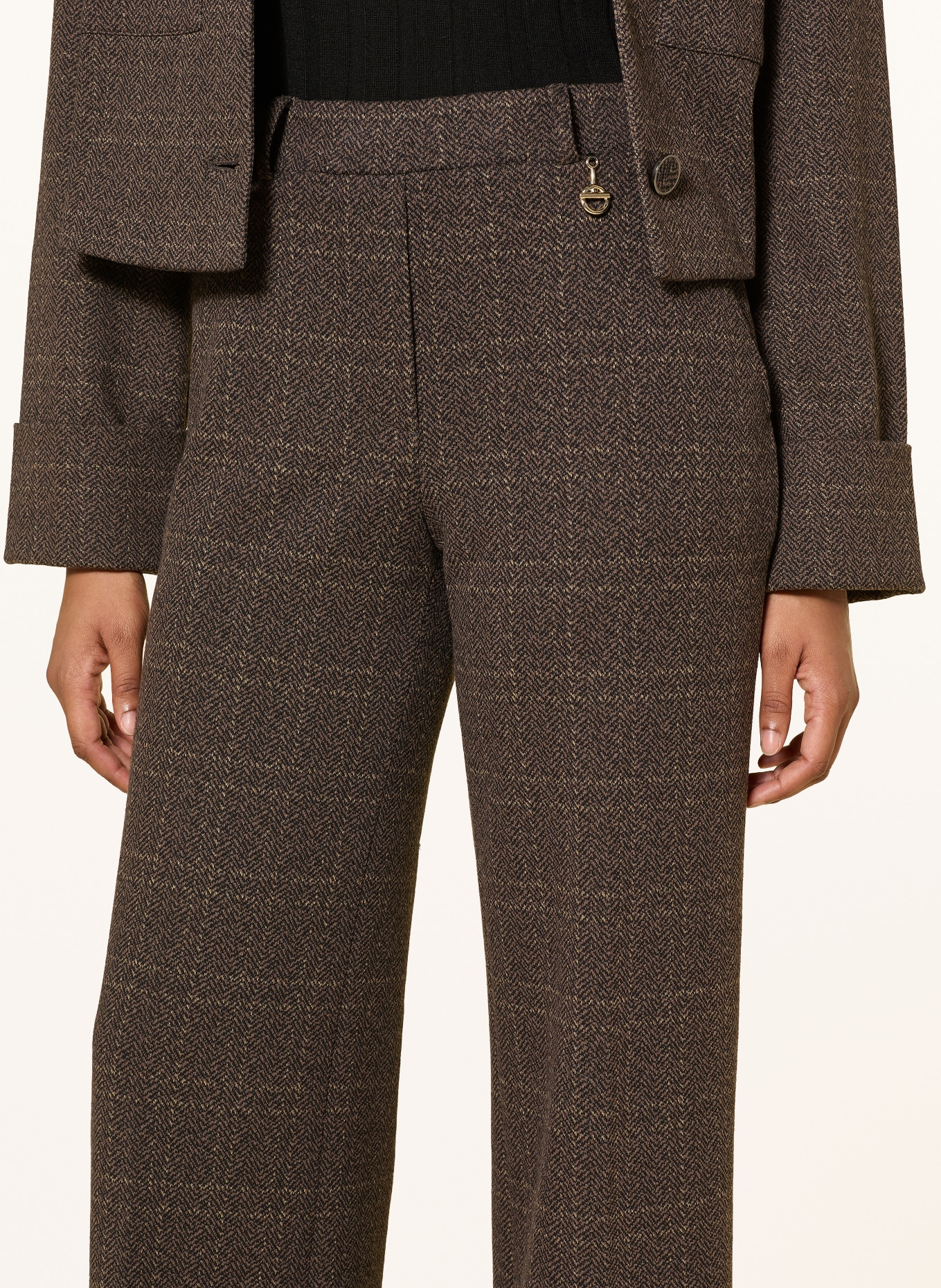 SEM PER LEI Marlene pants: BROWN / DARK BROWN / BEIGE