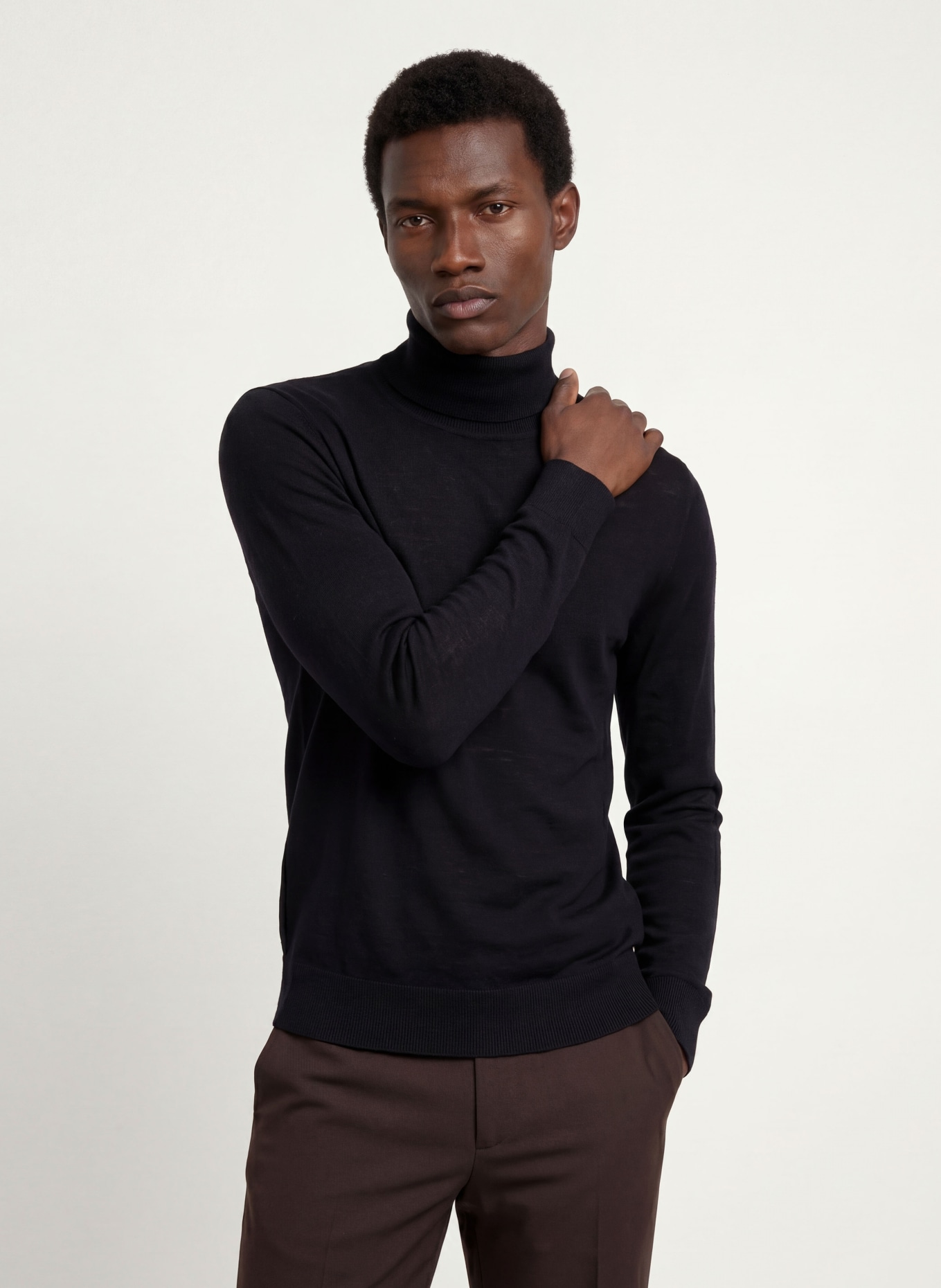 CHAS Rollkragenpullover aus Merinowolle: SCHWARZ