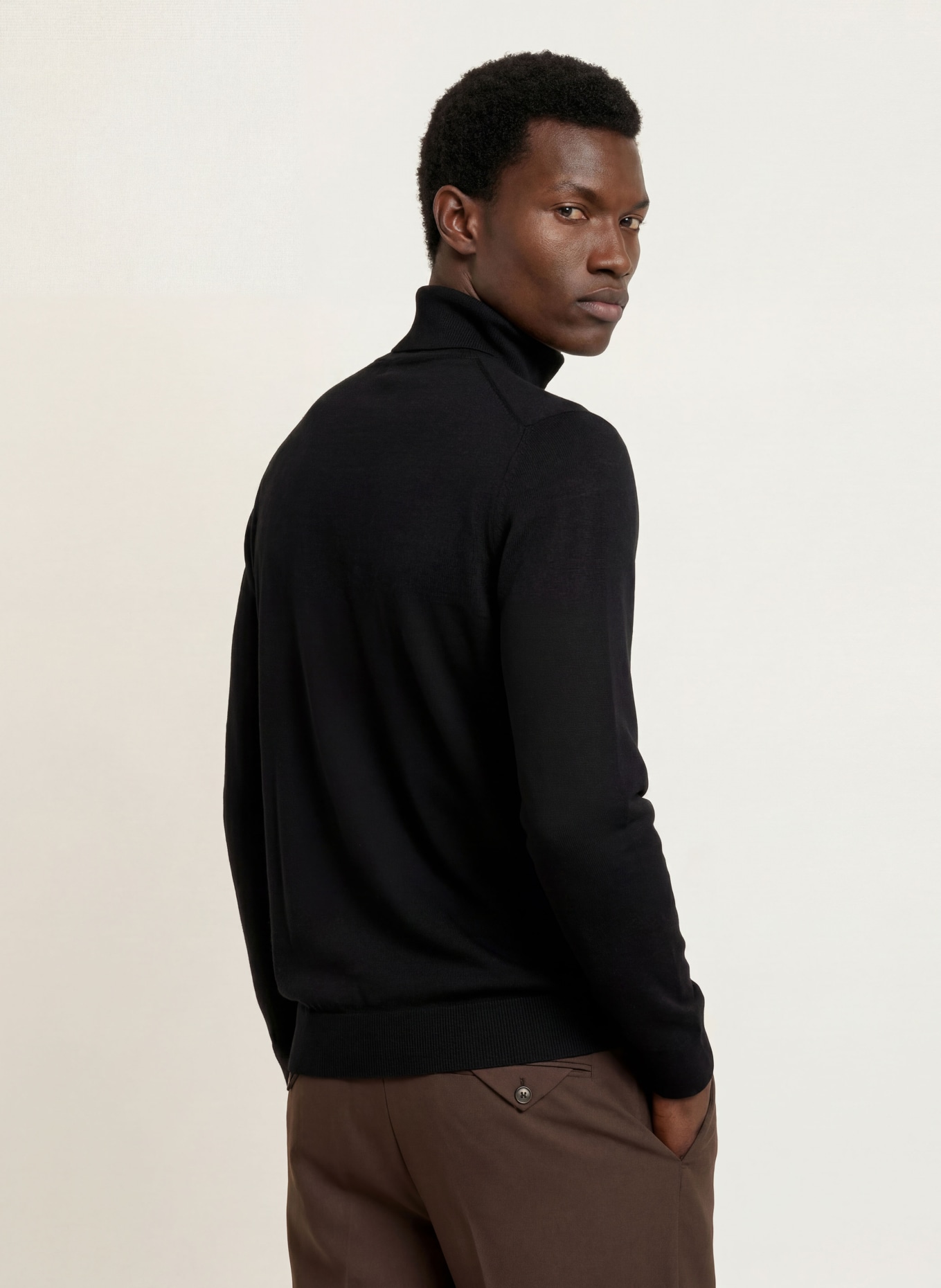 CHAS Rollkragenpullover aus Merinowolle: SCHWARZ