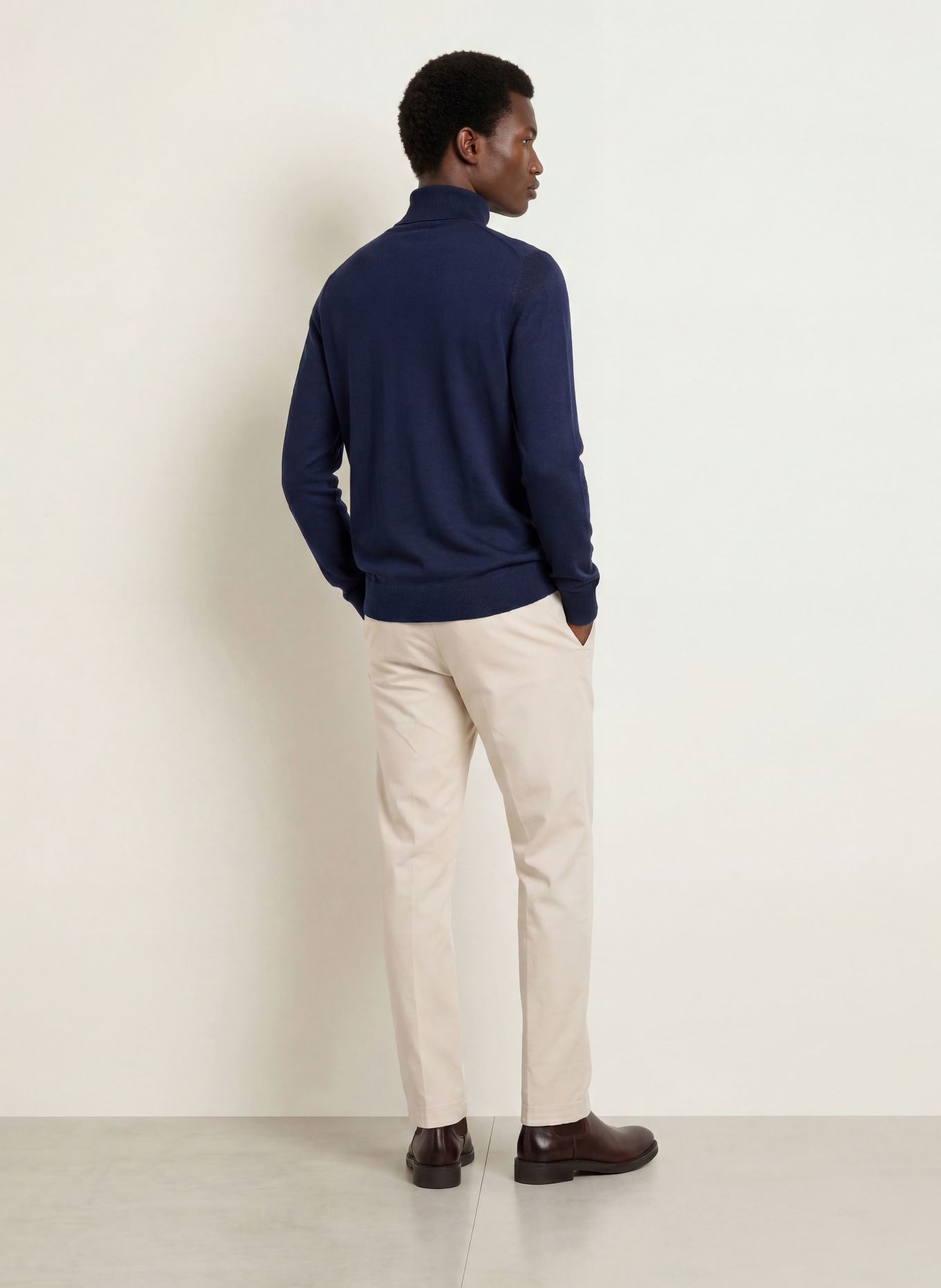 CHAS Rollkragenpullover aus Merinowolle: DUNKELBLAU