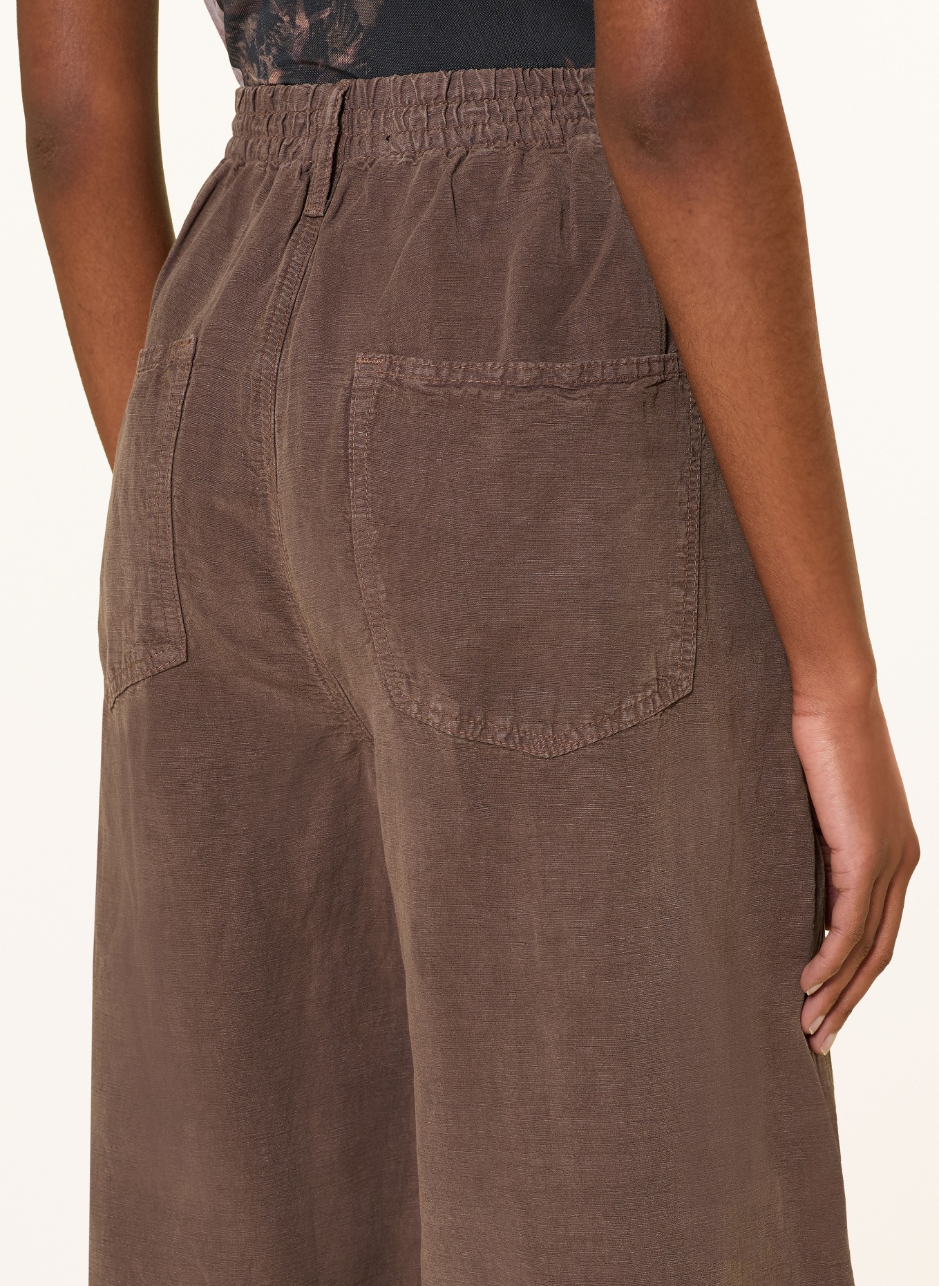ALLSAINTS JETT Pants with Linen: BROWN