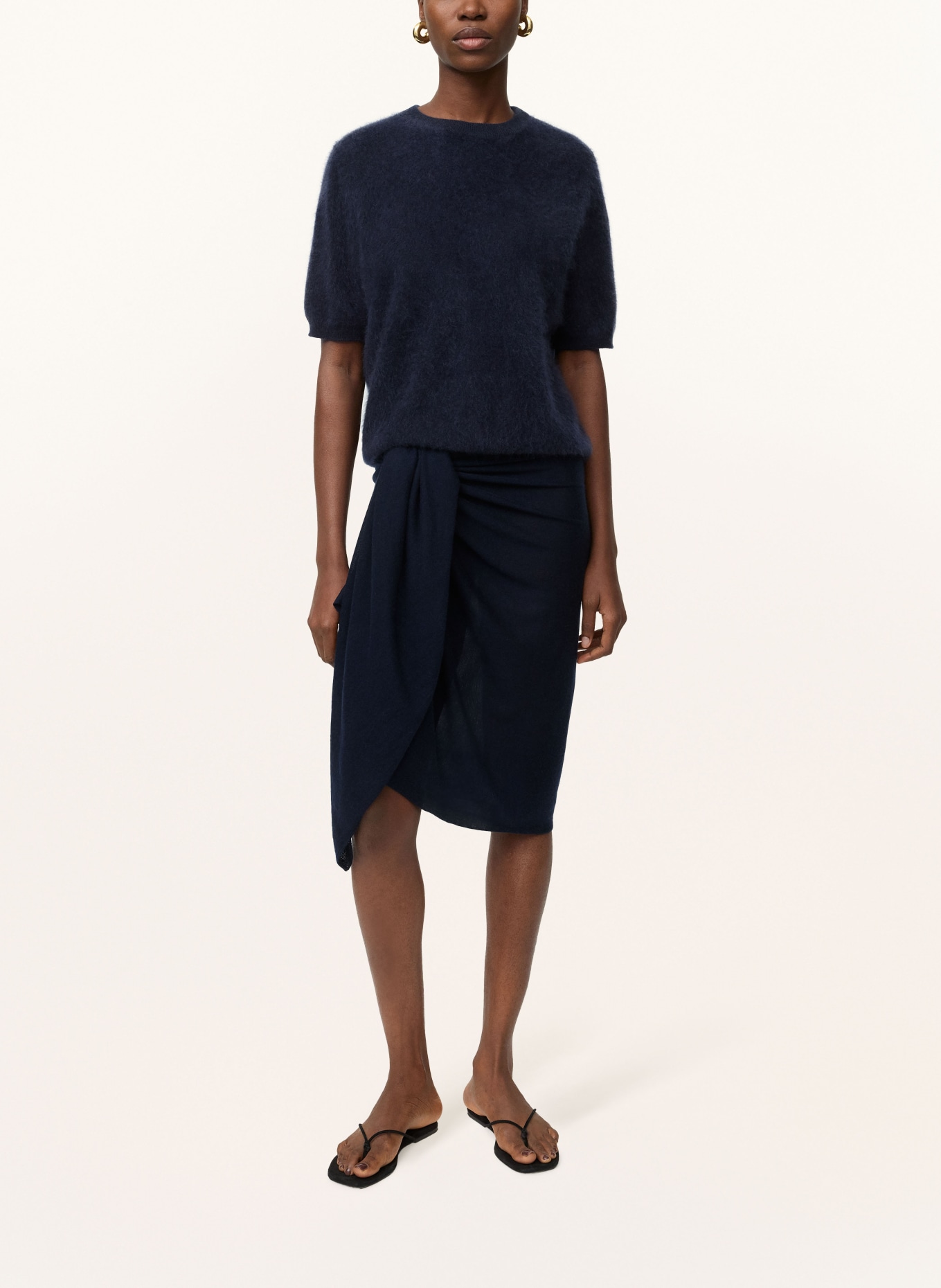 SOFT GOAT Cashmere knit shirt: DARK BLUE
