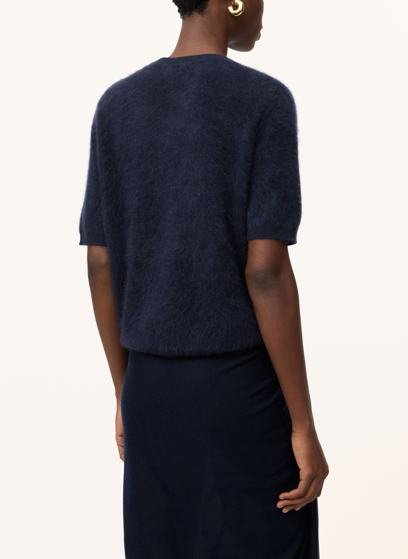 SOFT GOAT Cashmere knit shirt: DARK BLUE
