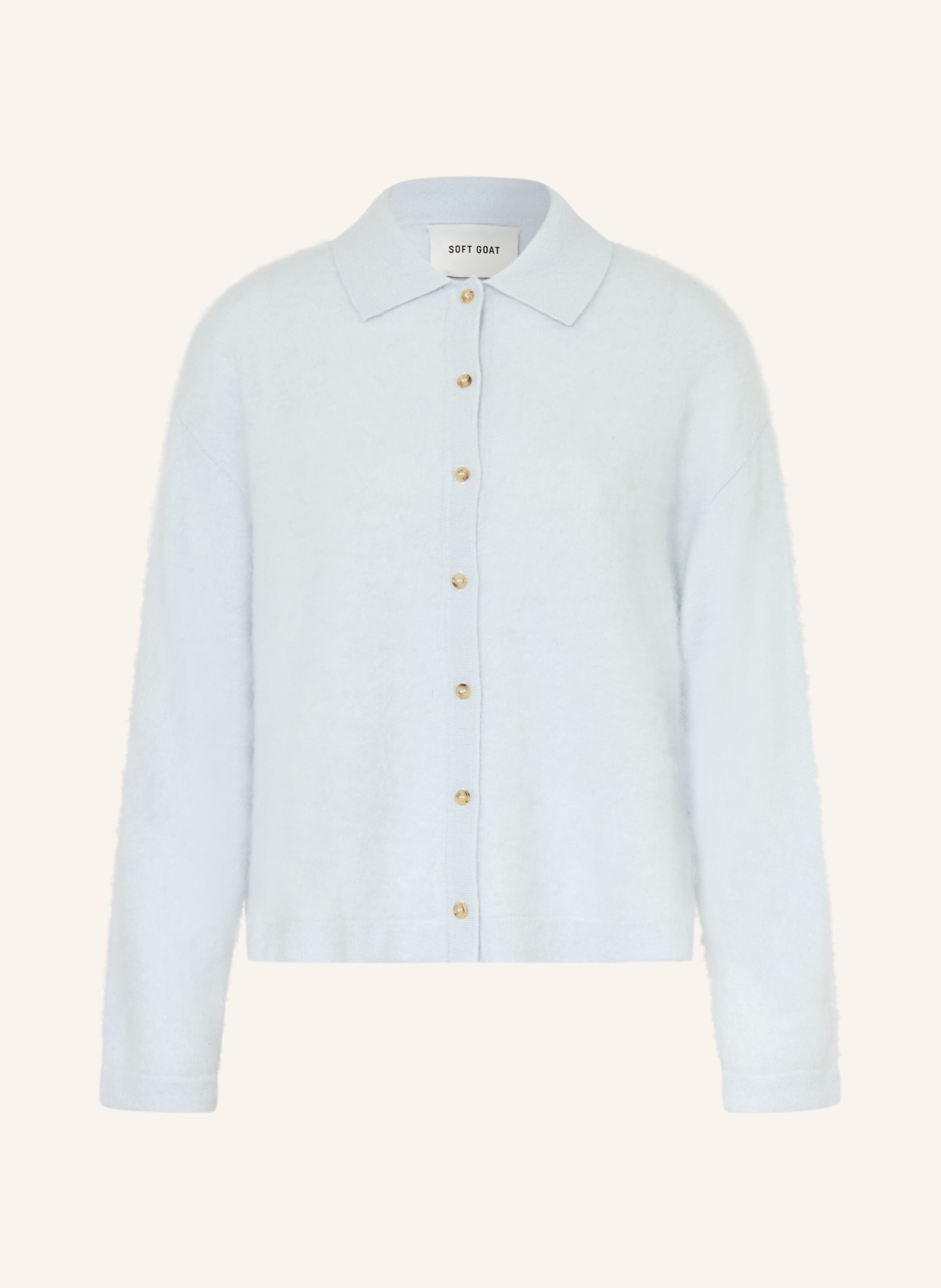 SOFT GOAT Strickjacke aus Cashmere: HELLBLAU