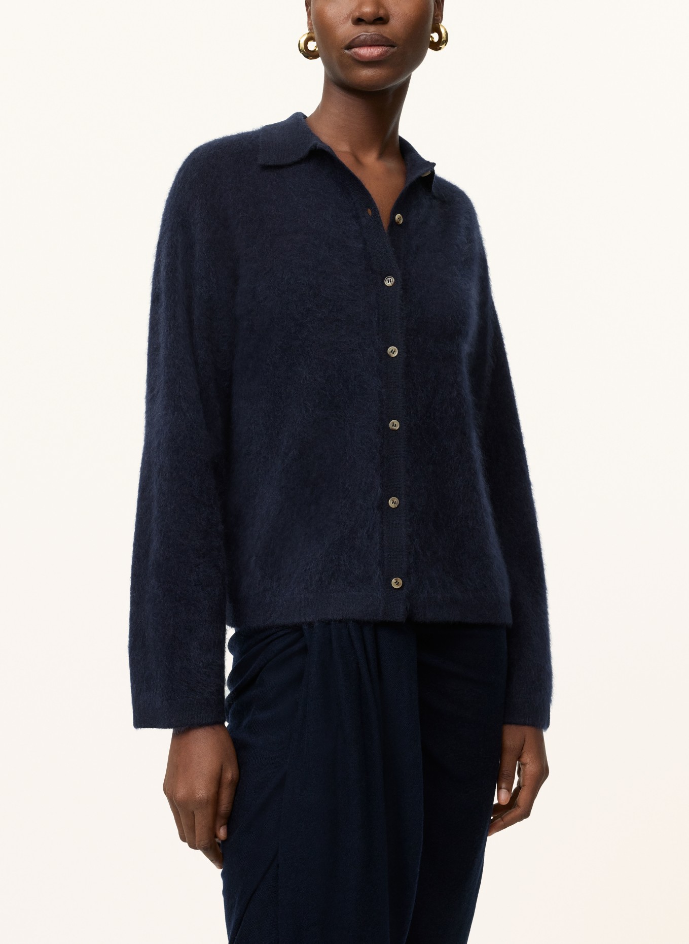 SOFT GOAT Cashmere cardigan: DARK BLUE