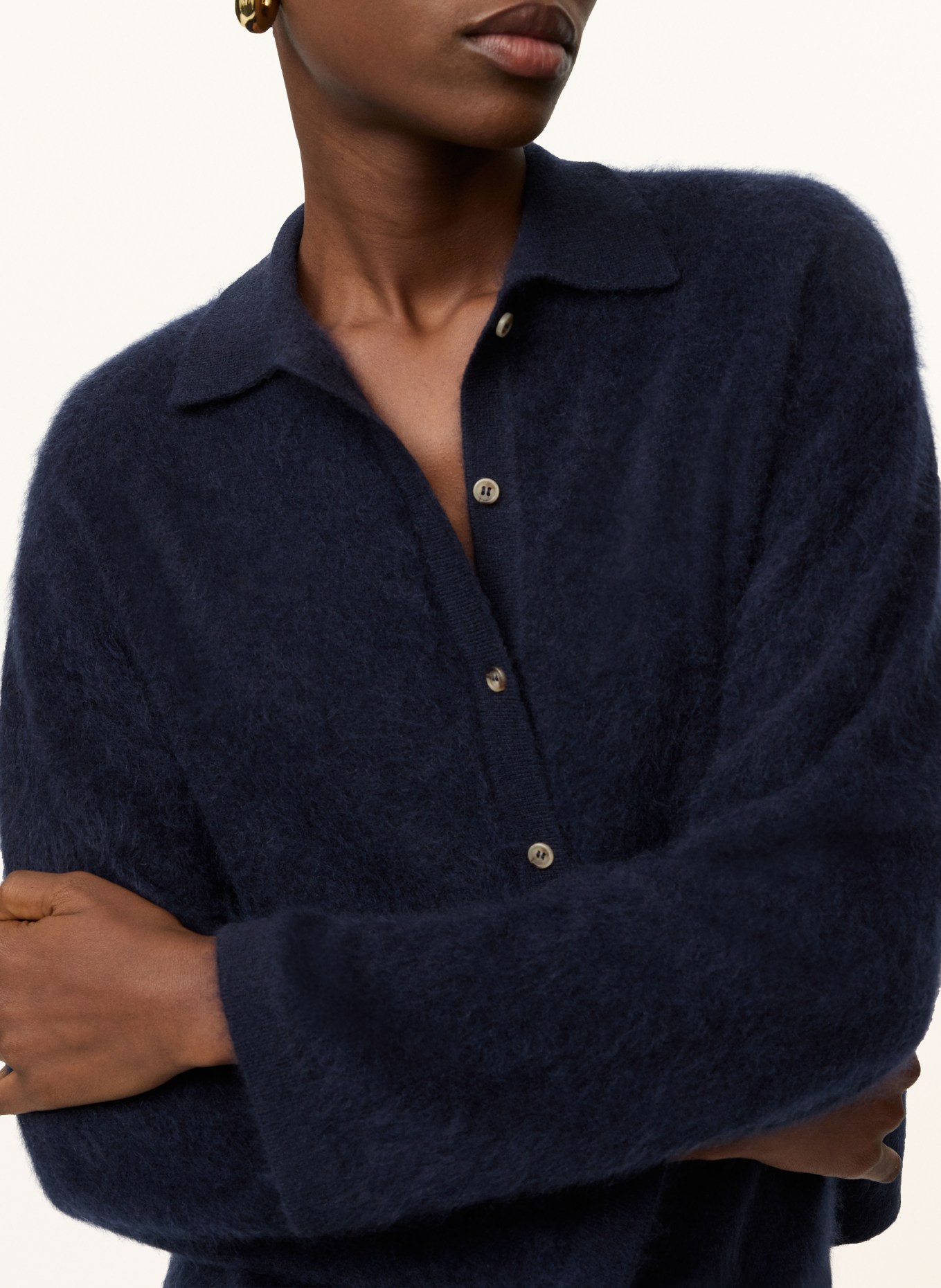 SOFT GOAT Cashmere cardigan: DARK BLUE