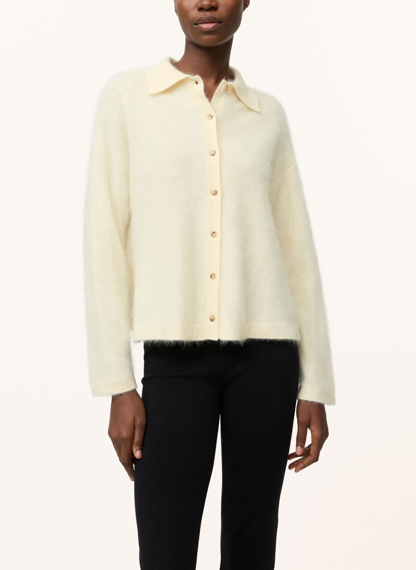 SOFT GOAT Cashmere cardigan: LIGHT YELLOW